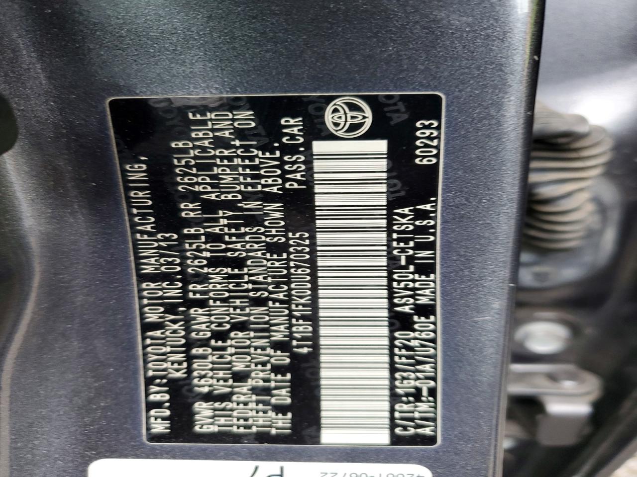 2013 Toyota Camry Se Gray vin: 4T1BF1FK0DU670325