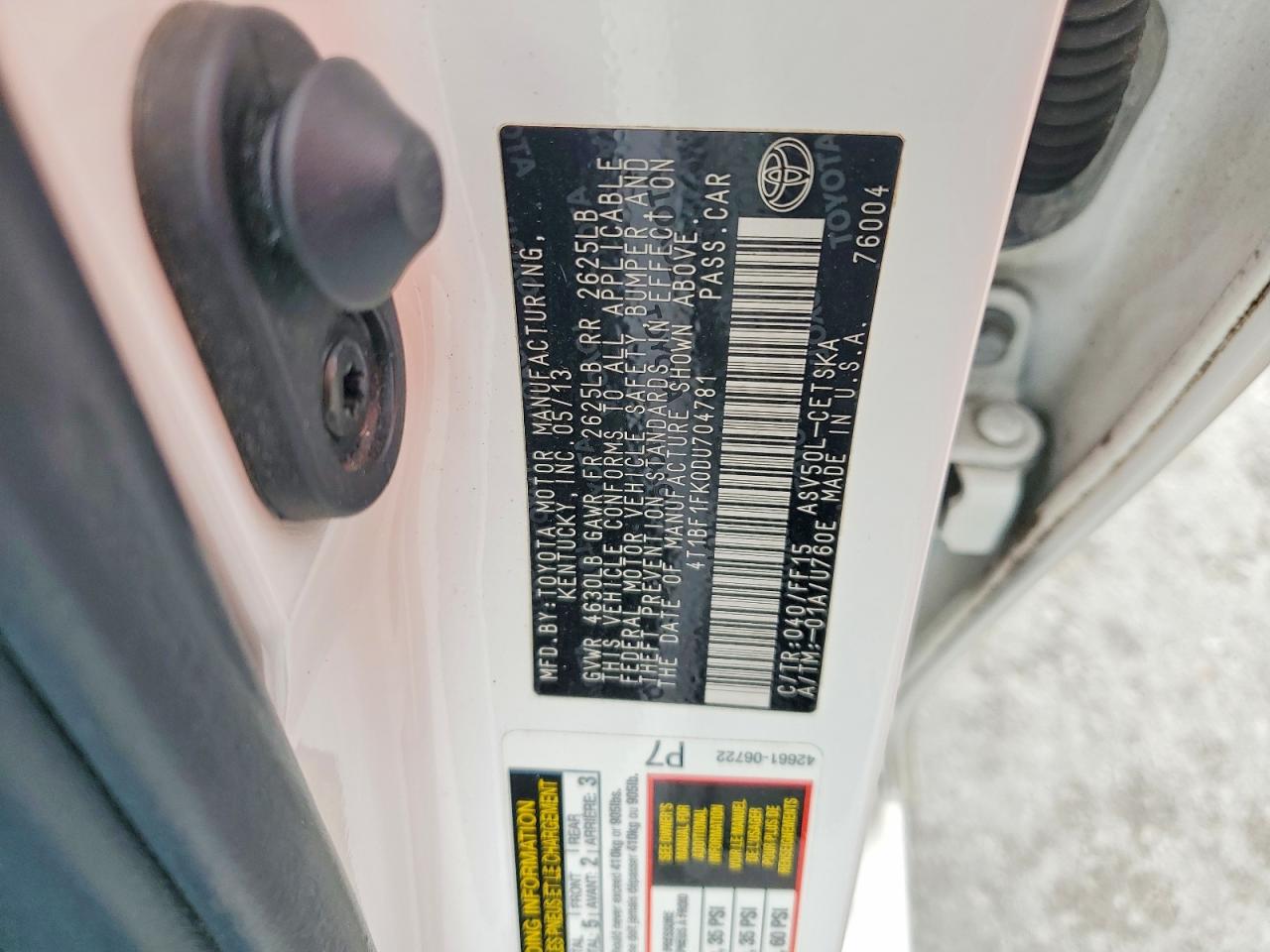 2013 Toyota Camry Se Белый vin: 4T1BF1FK0DU704781