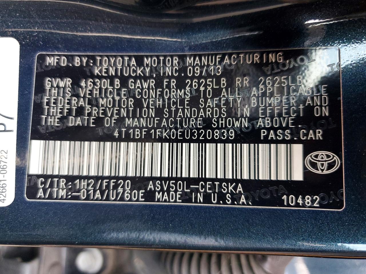 2014 Toyota Camry Se Blue vin: 4T1BF1FK0EU320839