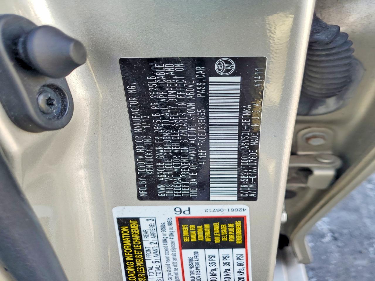 2014 Toyota Camry Le Gold vin: 4T1BF1FK0EU339665