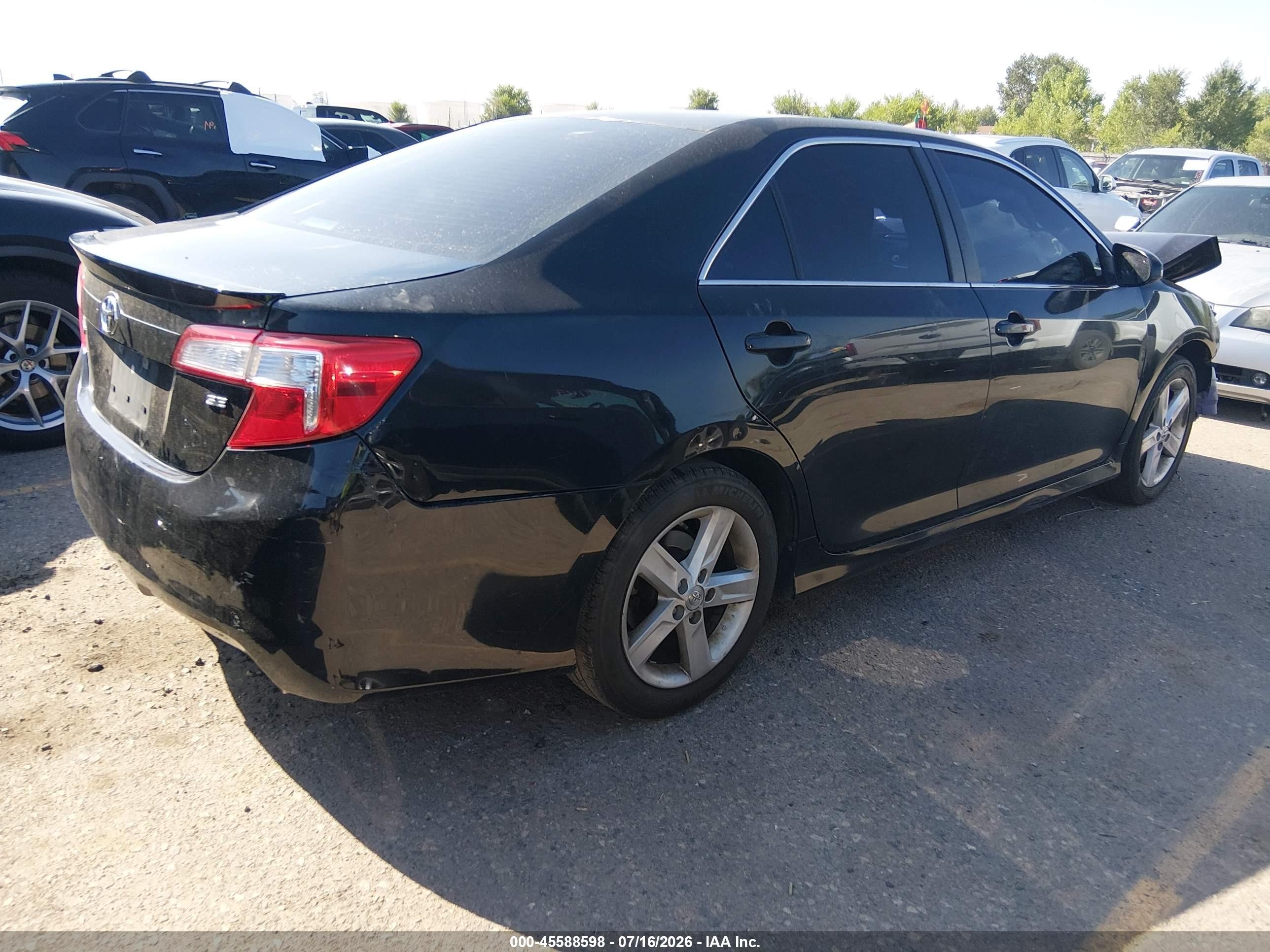 2014 Toyota Camry Se Black vin: 4T1BF1FK0EU352576