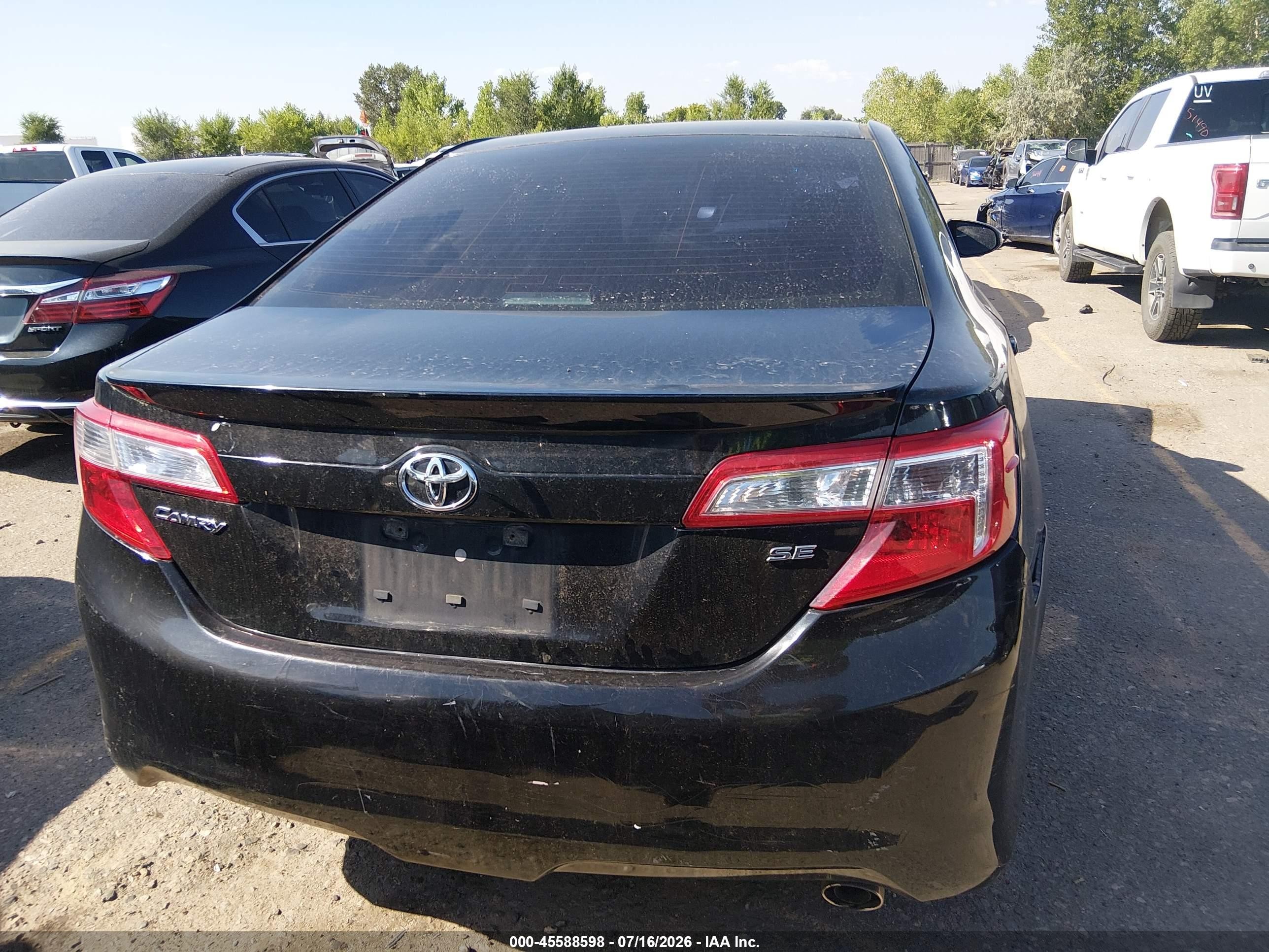 2014 Toyota Camry Se Black vin: 4T1BF1FK0EU352576