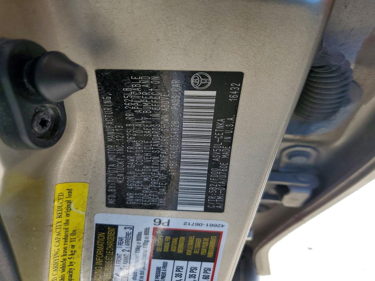 2014 Toyota Camry Le Silver vin: 4T1BF1FK0EU354828