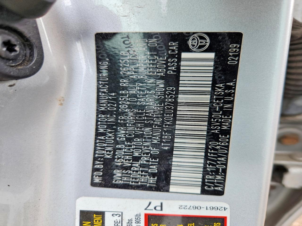 2014 Toyota Camry Se Silver vin: 4T1BF1FK0EU378529