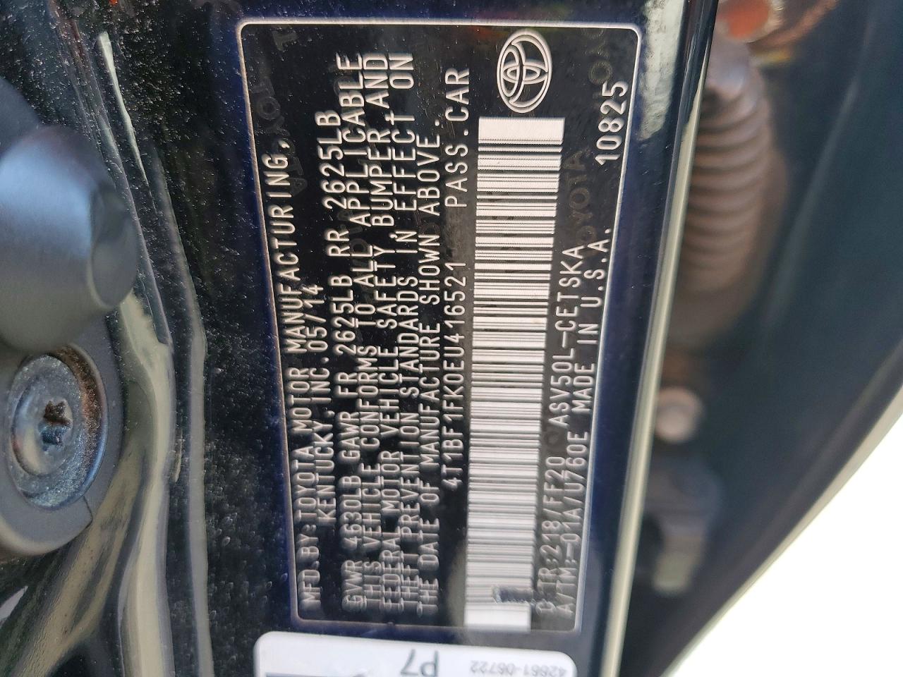 2014 Toyota Camry Se Black vin: 4T1BF1FK0EU416521