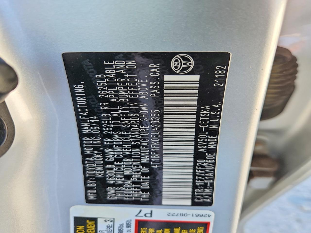2014 Toyota Camry Se Silver vin: 4T1BF1FK0EU423355