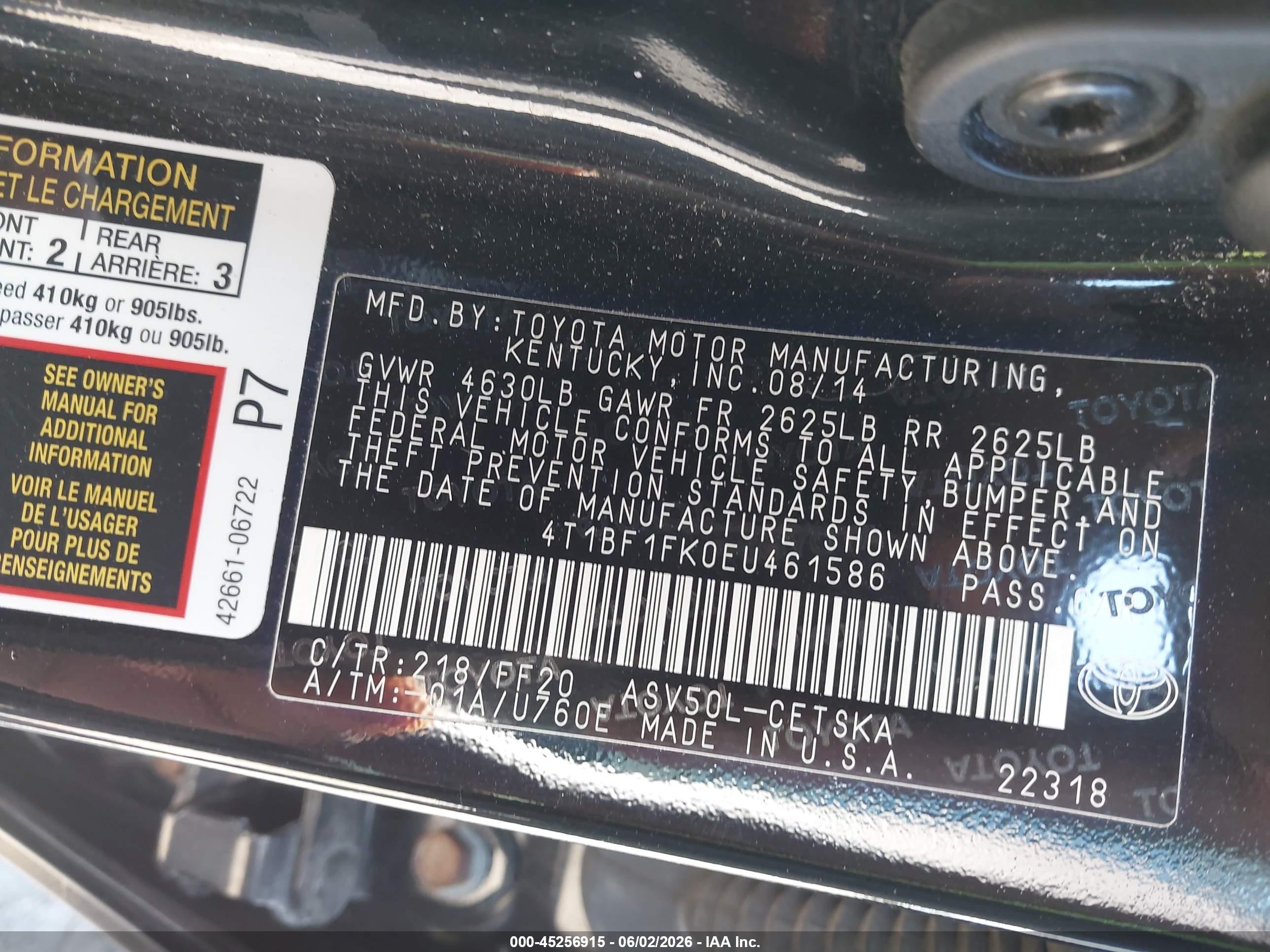 2014 Toyota Camry Se Black vin: 4T1BF1FK0EU461586