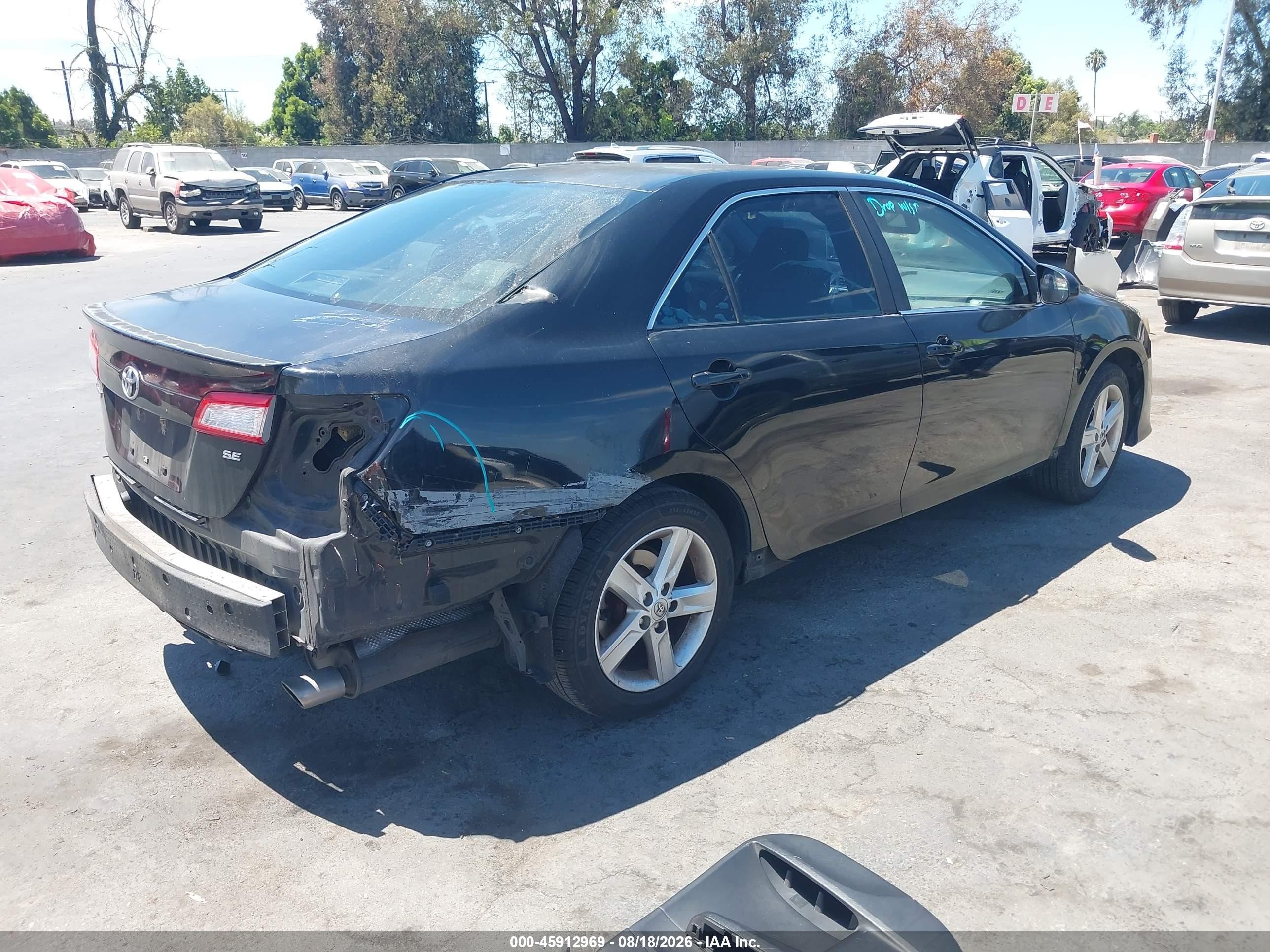 2014 Toyota Camry Se Black vin: 4T1BF1FK0EU744795