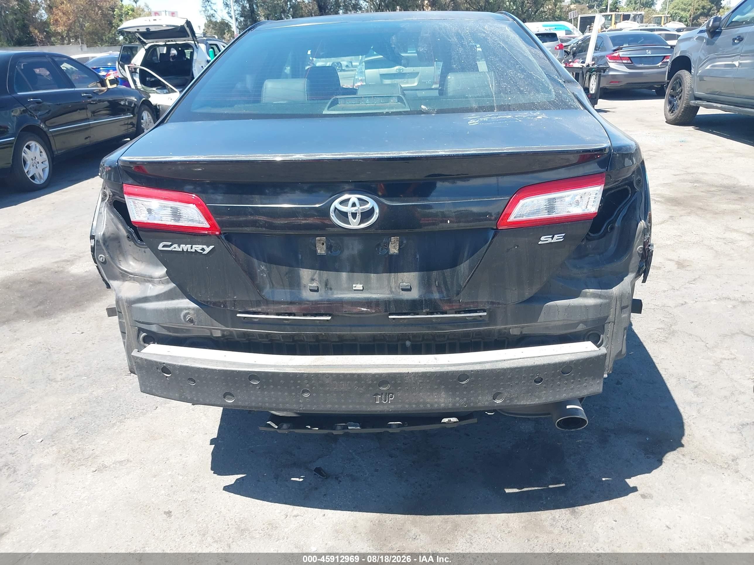 2014 Toyota Camry Se Black vin: 4T1BF1FK0EU744795
