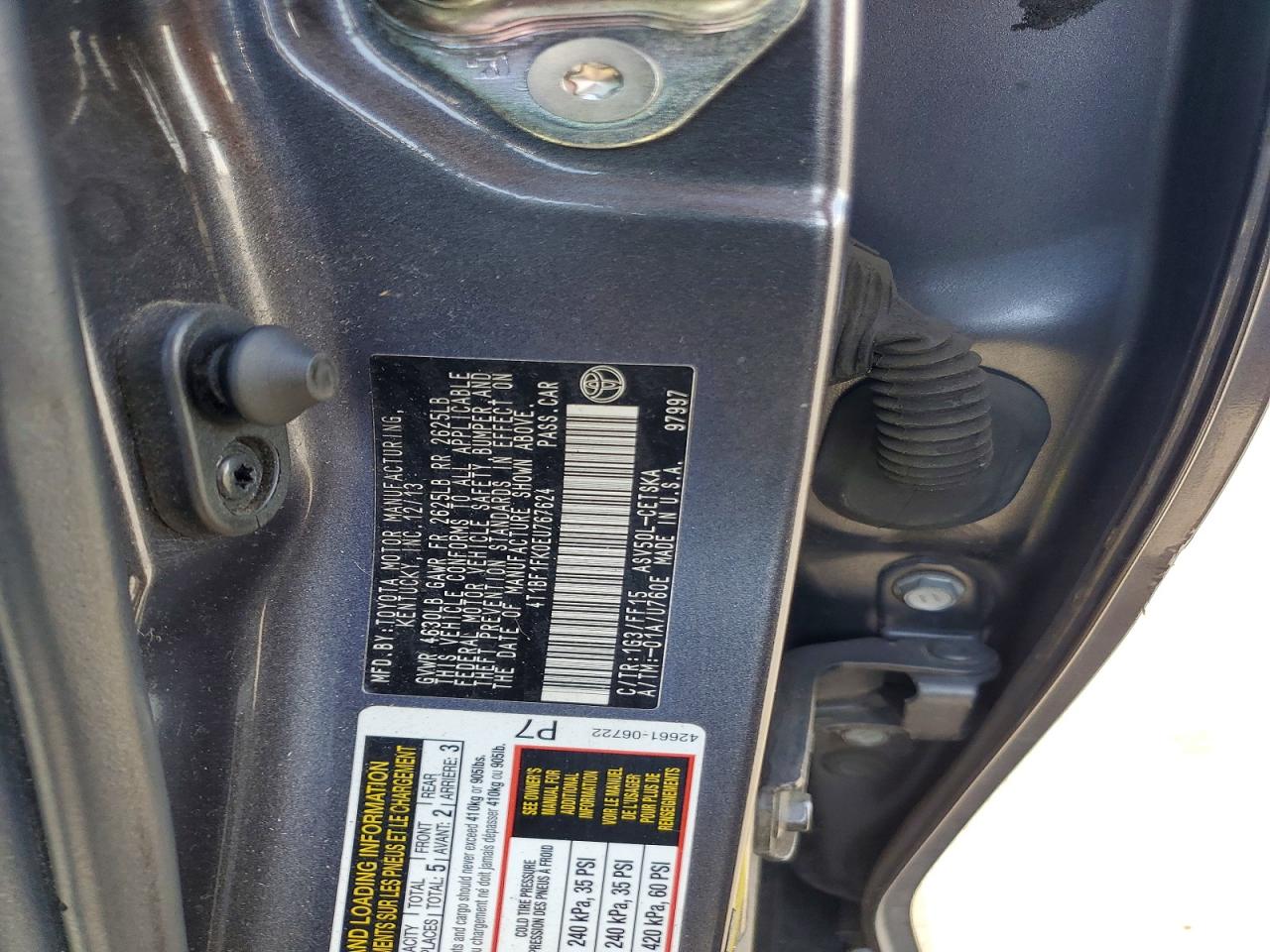 2014 Toyota Camry Se Серый vin: 4T1BF1FK0EU767624