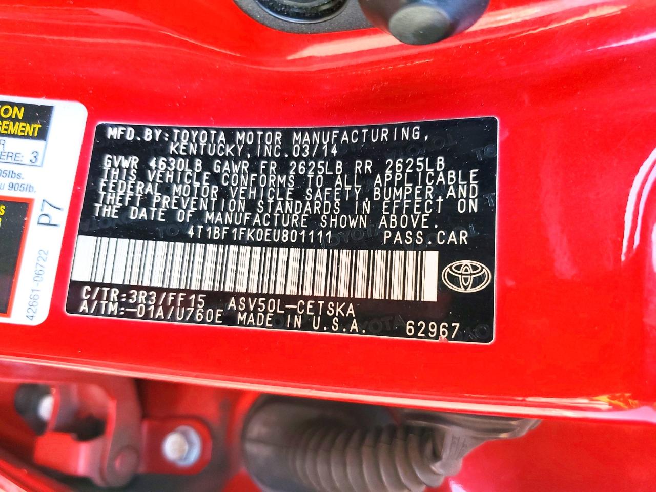2014 Toyota Camry Se Красный vin: 4T1BF1FK0EU801111