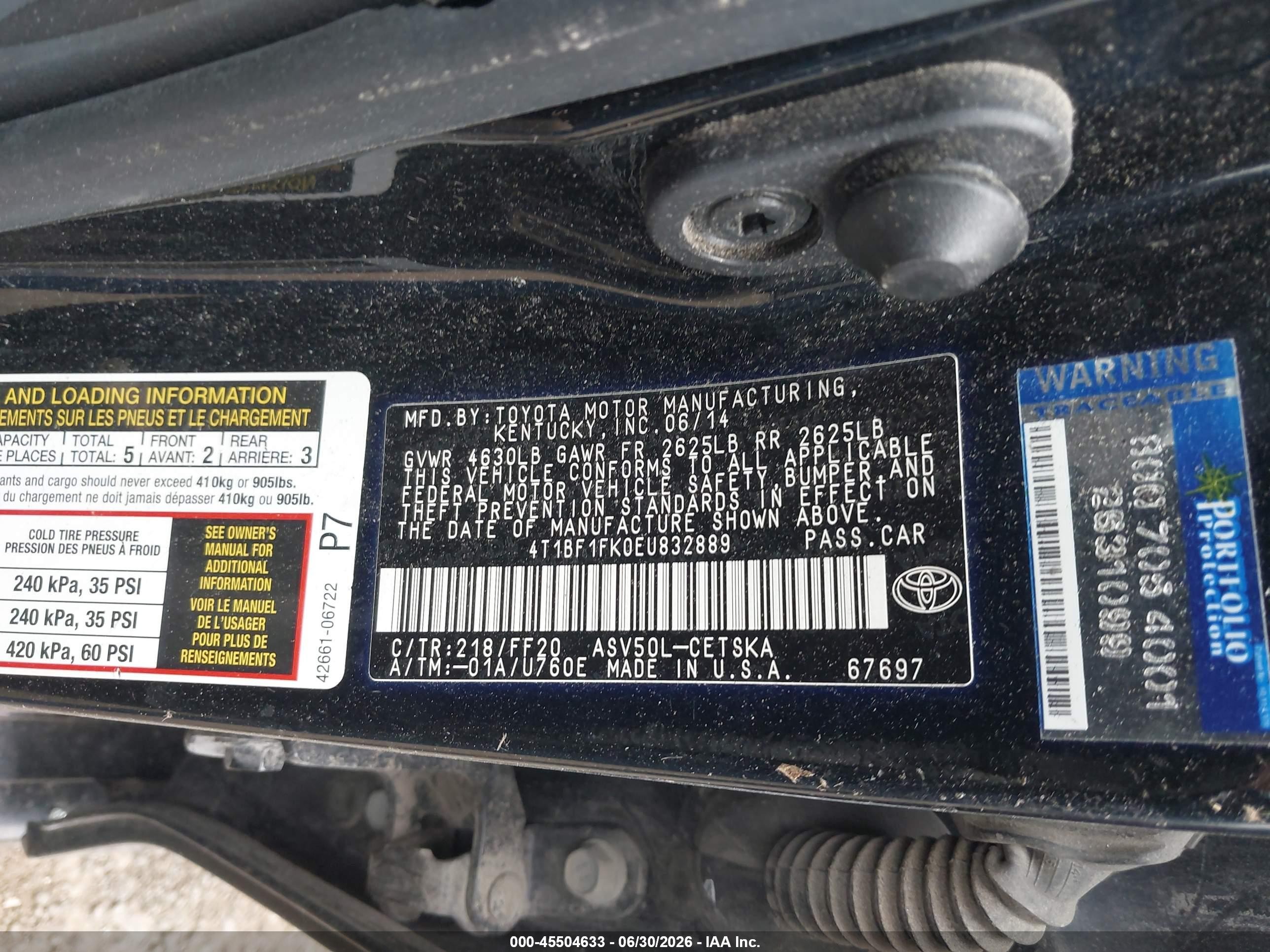 2014 Toyota Camry Se Black vin: 4T1BF1FK0EU832889