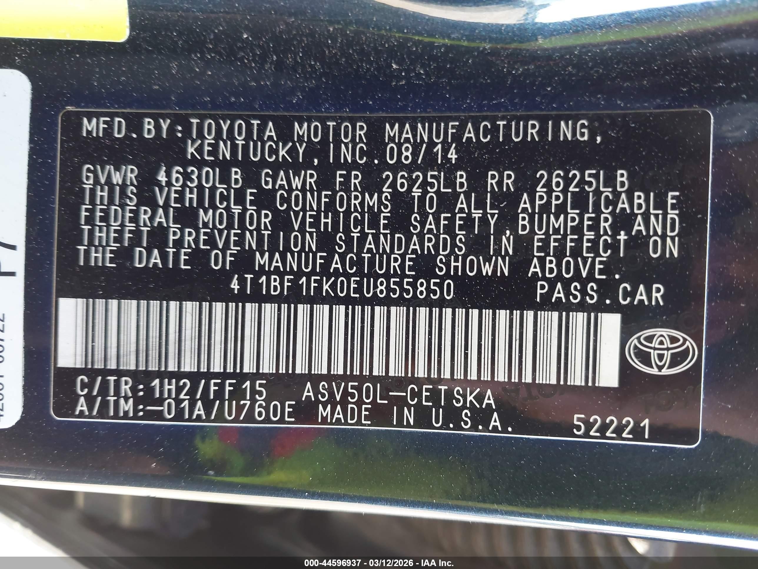 2014 Toyota Camry Se Черный vin: 4T1BF1FK0EU855850