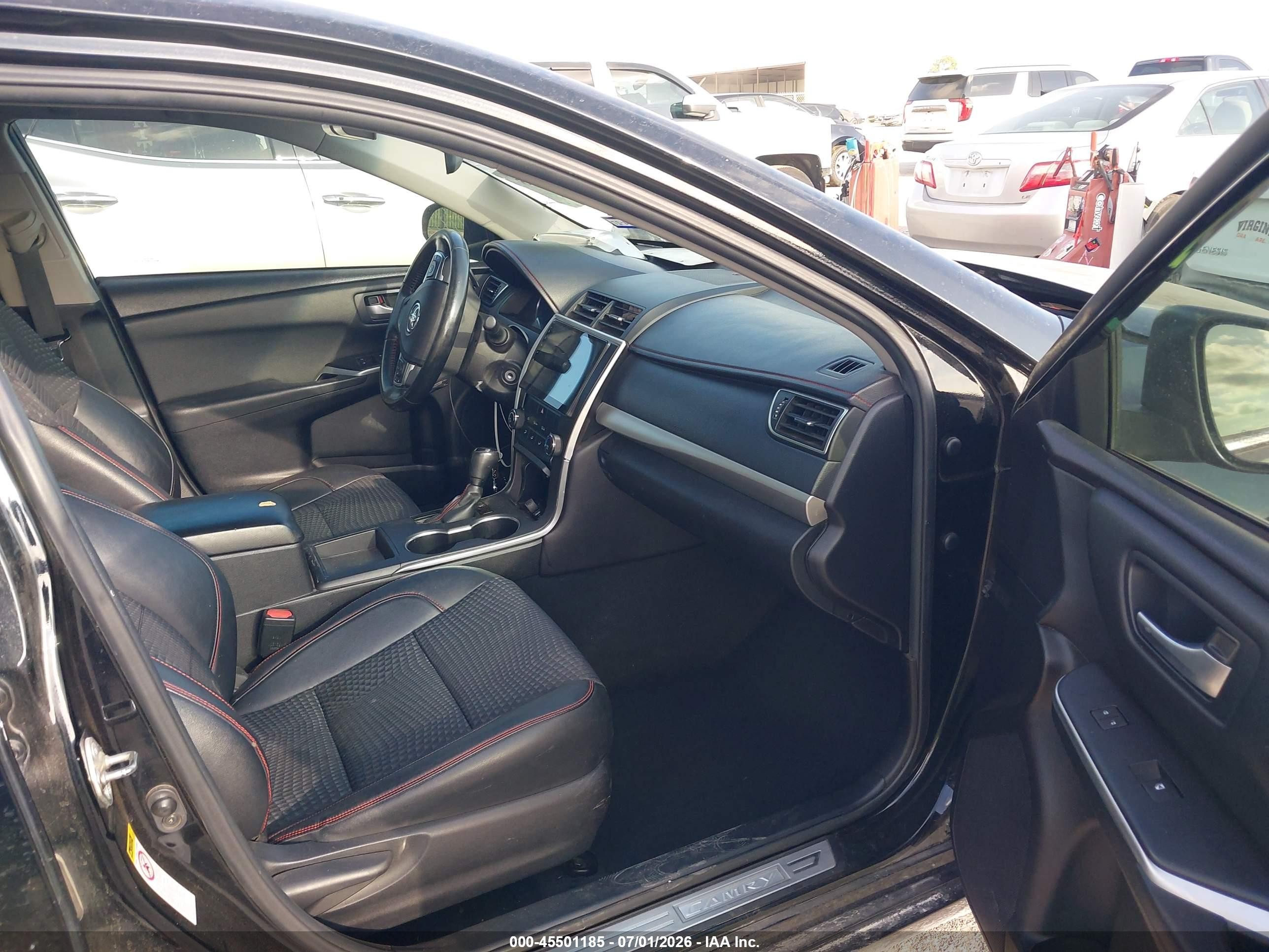 2015 Toyota Camry Se Black vin: 4T1BF1FK0FU483296