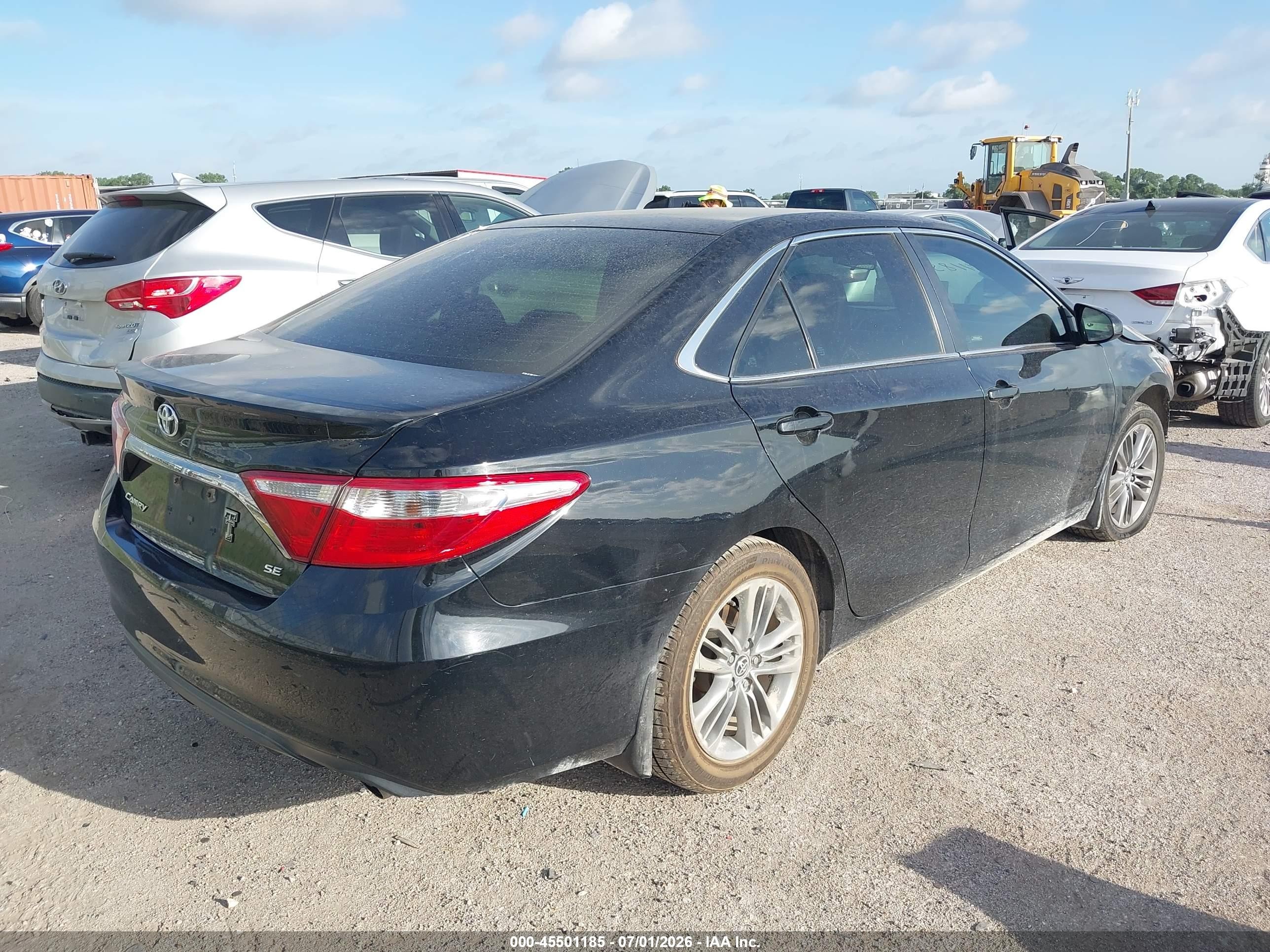 2015 Toyota Camry Se Black vin: 4T1BF1FK0FU483296