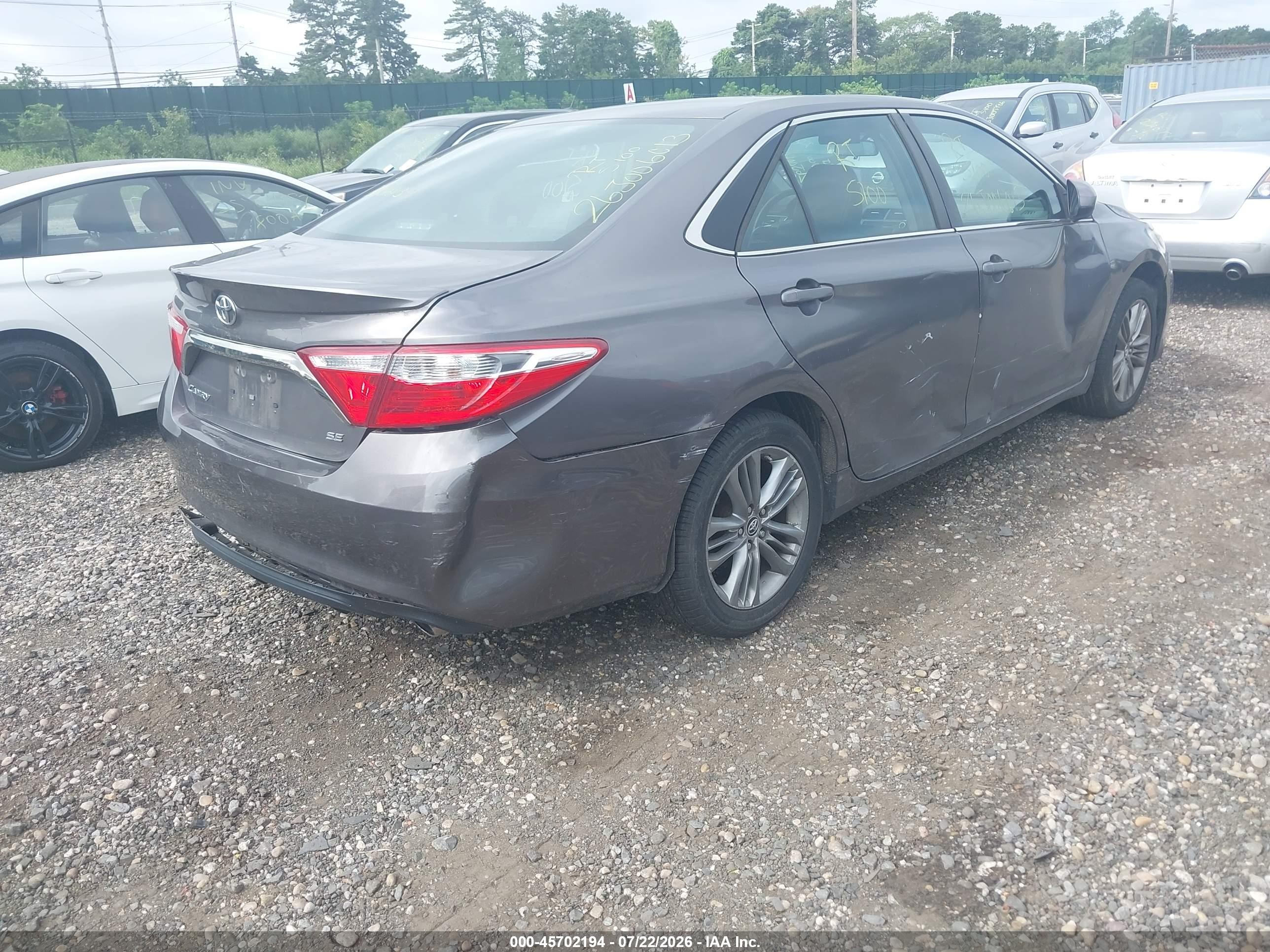 2015 Toyota Camry Se Gray vin: 4T1BF1FK0FU971454