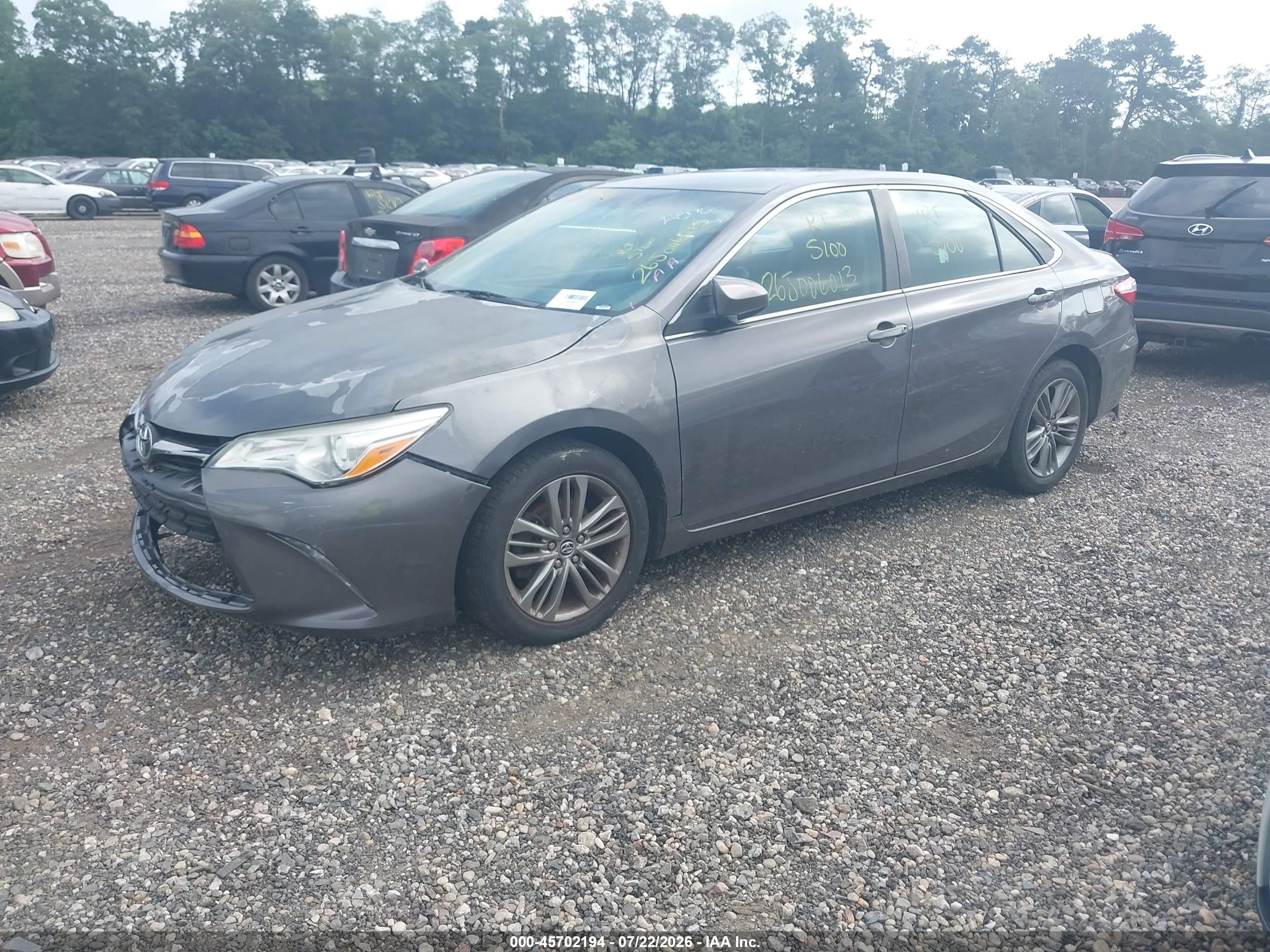 2015 Toyota Camry Se Gray vin: 4T1BF1FK0FU971454