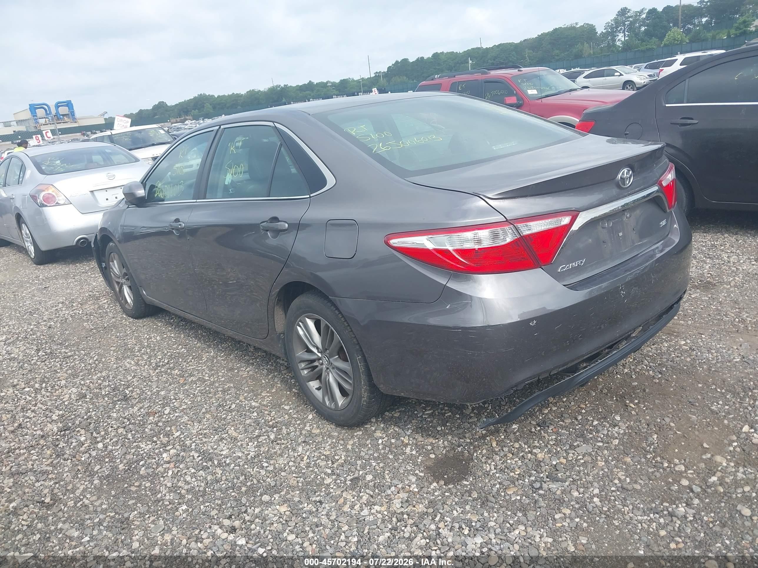 2015 Toyota Camry Se Gray vin: 4T1BF1FK0FU971454