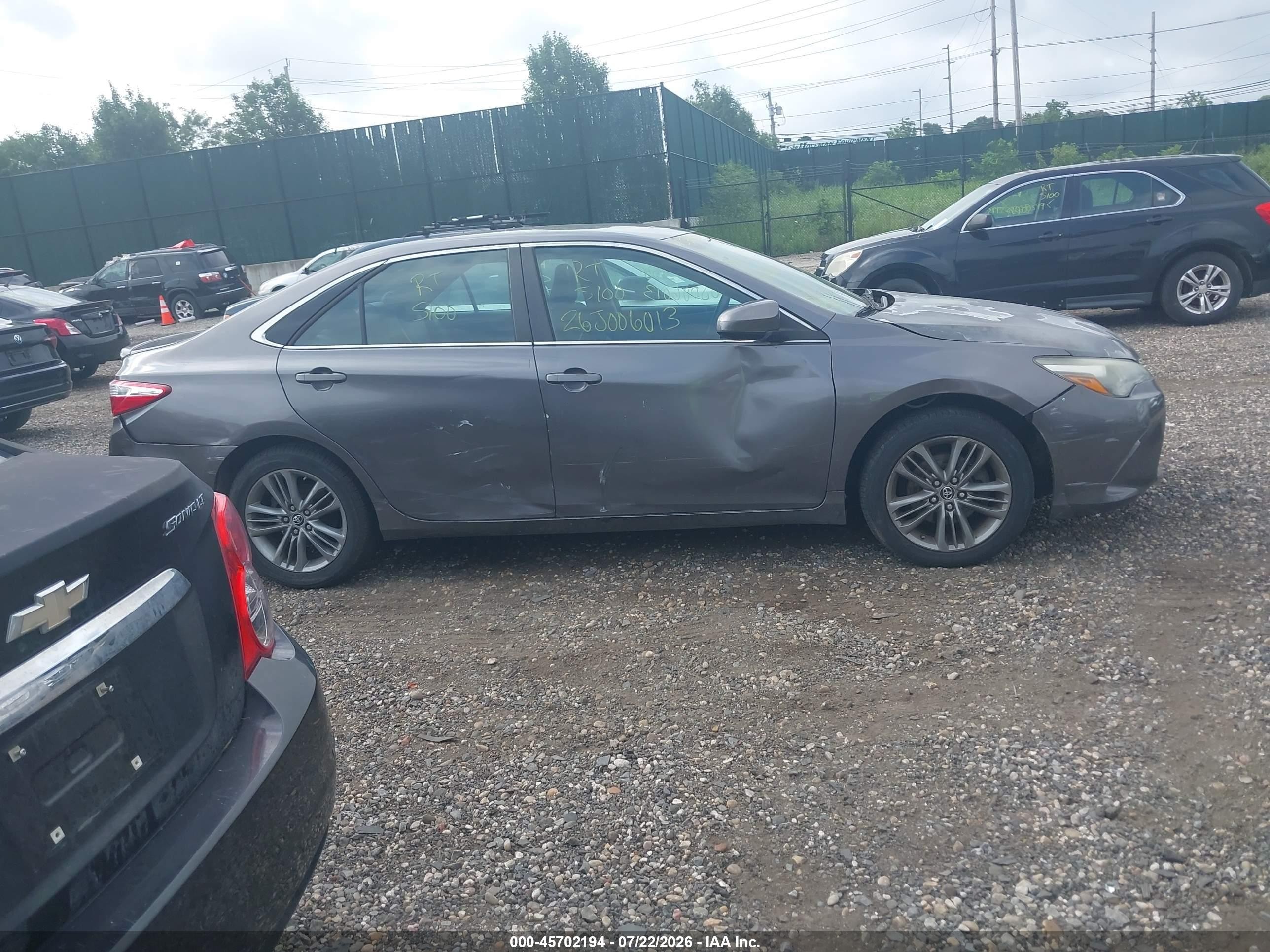 2015 Toyota Camry Se Gray vin: 4T1BF1FK0FU971454