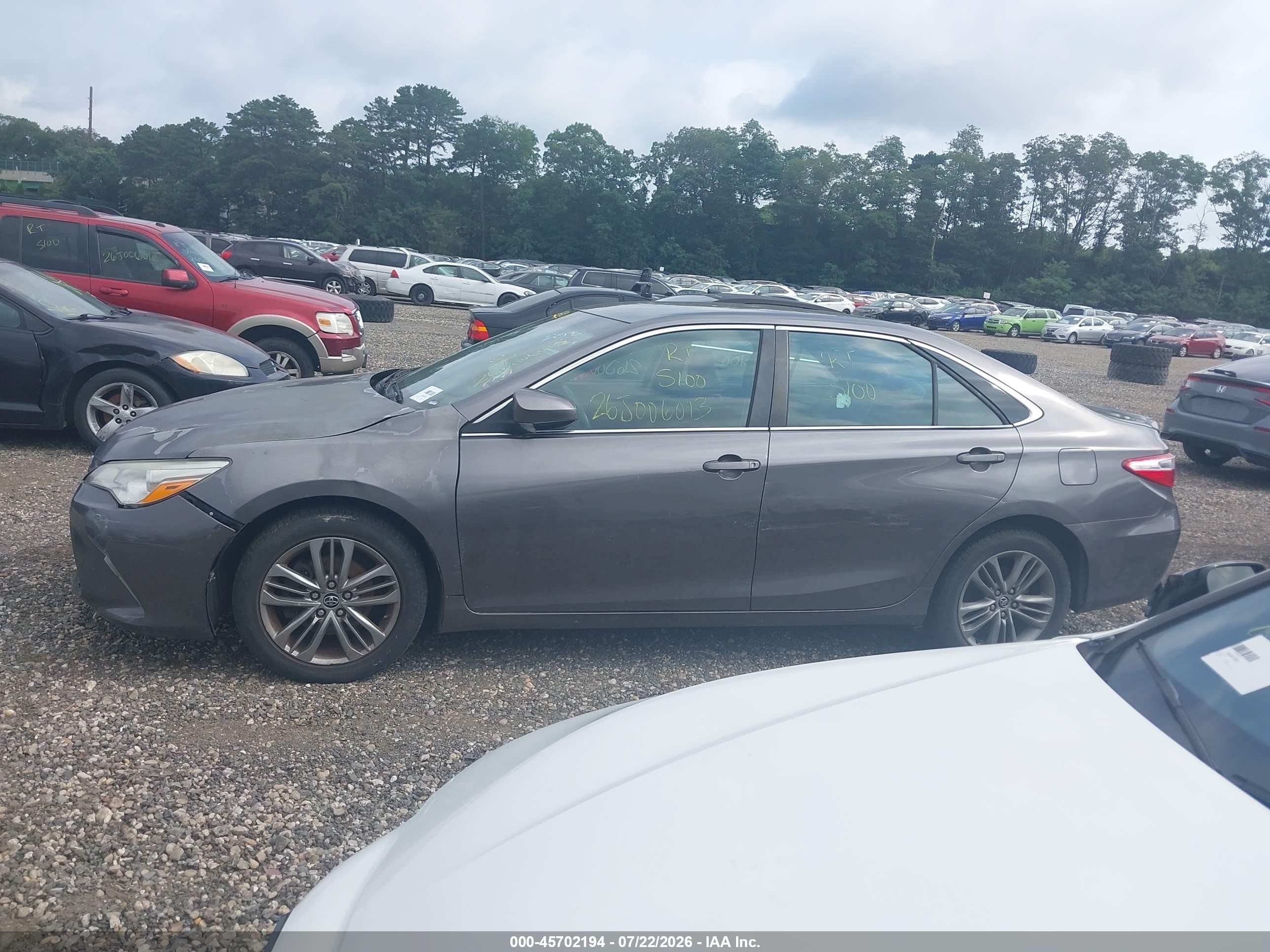 2015 Toyota Camry Se Gray vin: 4T1BF1FK0FU971454