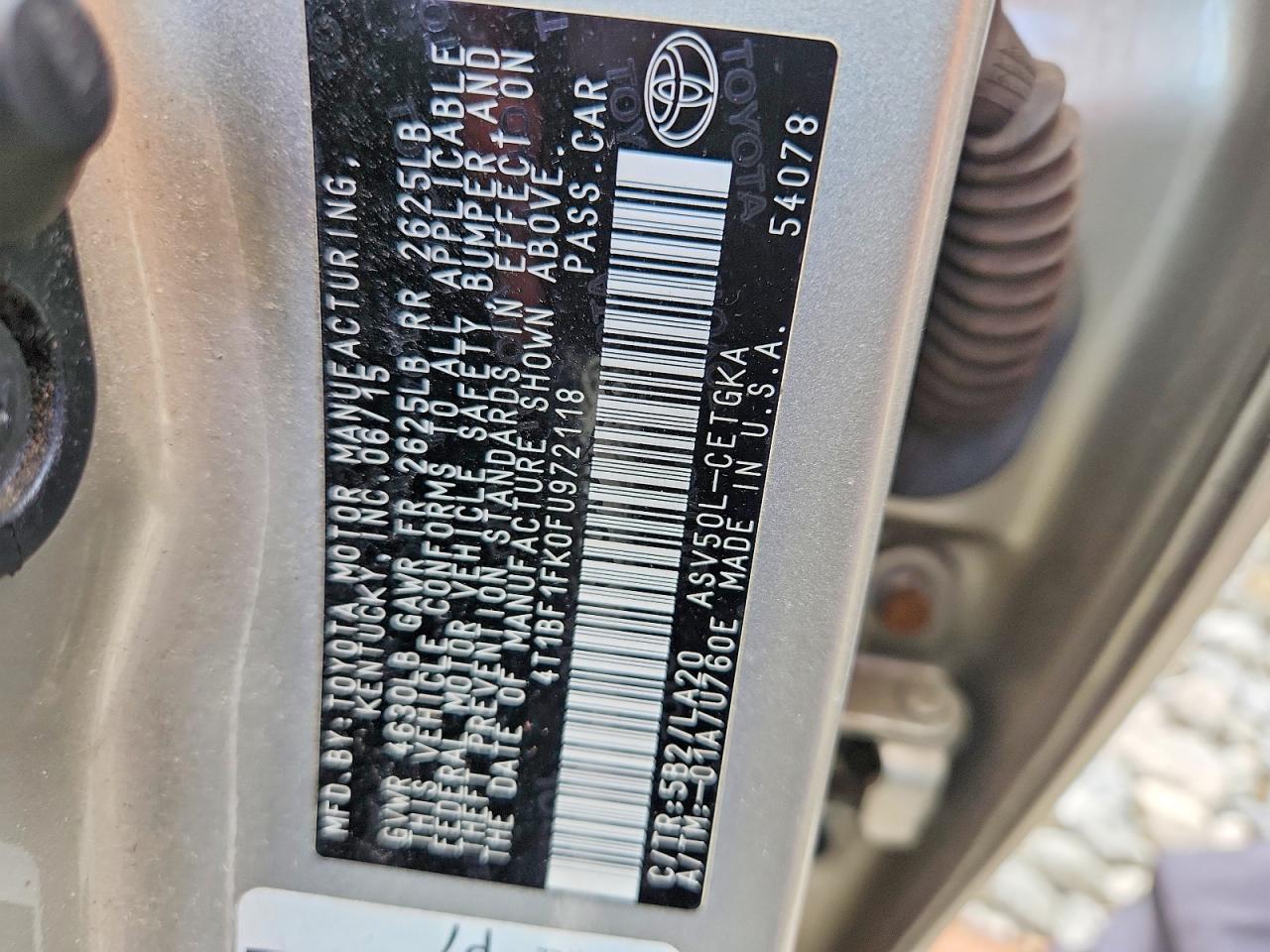2015 Toyota Camry Xle Silver vin: 4T1BF1FK0FU972118