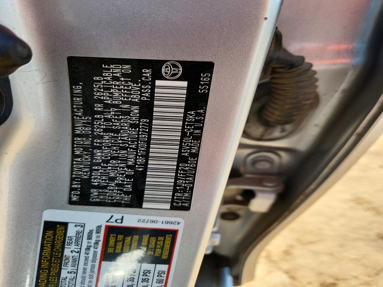 2015 Toyota Camry Se Silver vin: 4T1BF1FK0FU972779