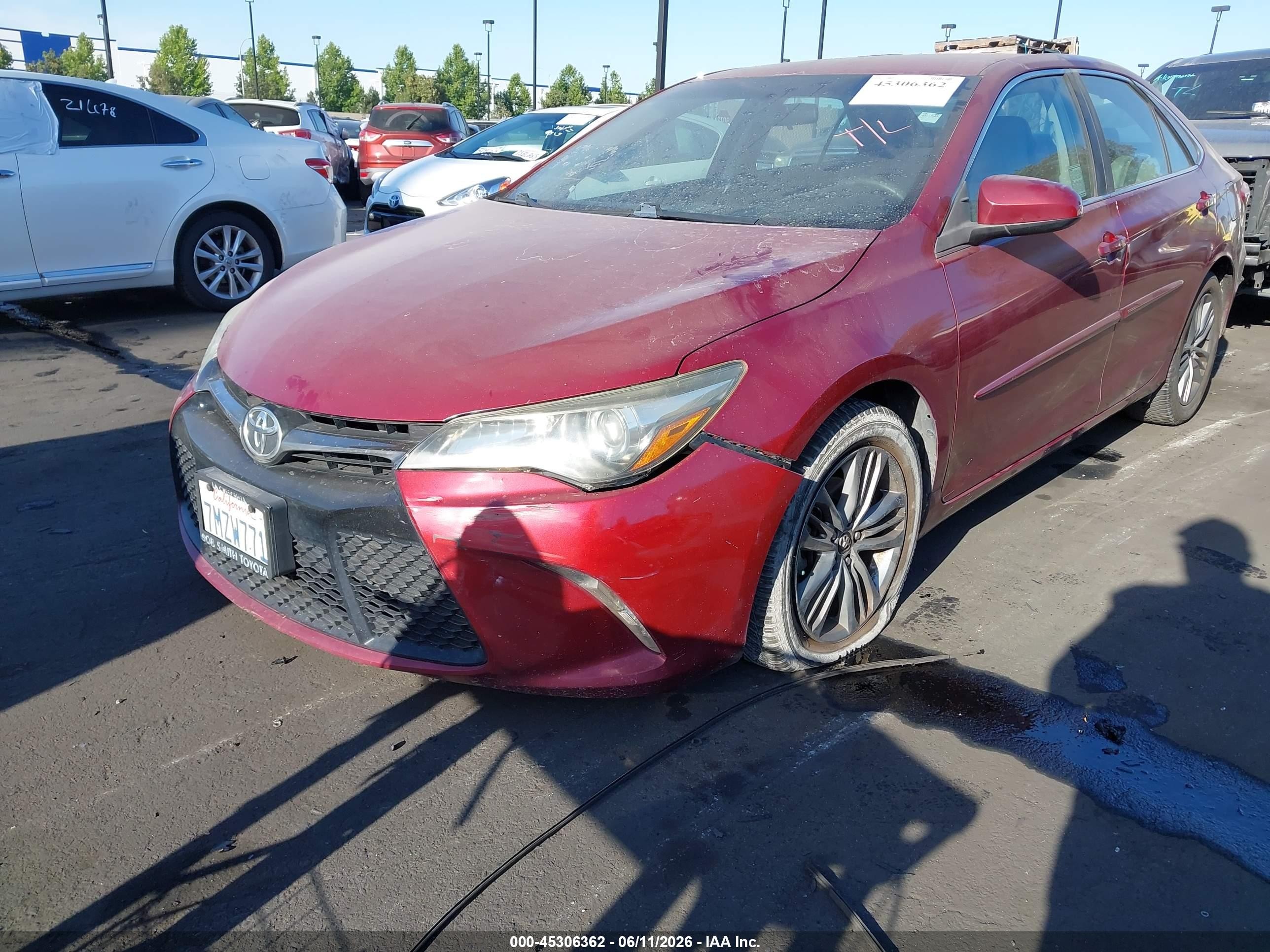 2015 Toyota Camry Se Red vin: 4T1BF1FK0FU989341