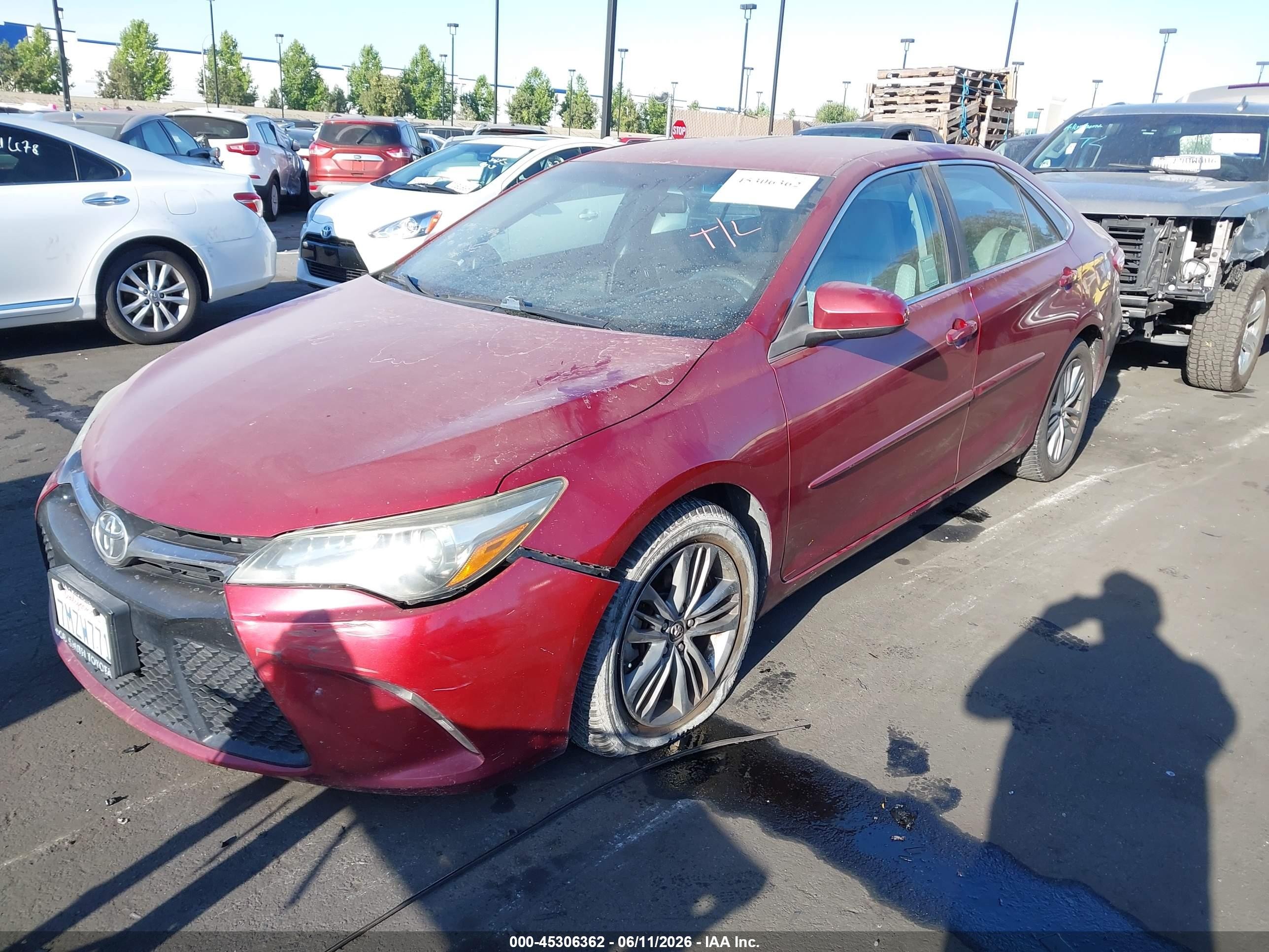 2015 Toyota Camry Se Red vin: 4T1BF1FK0FU989341