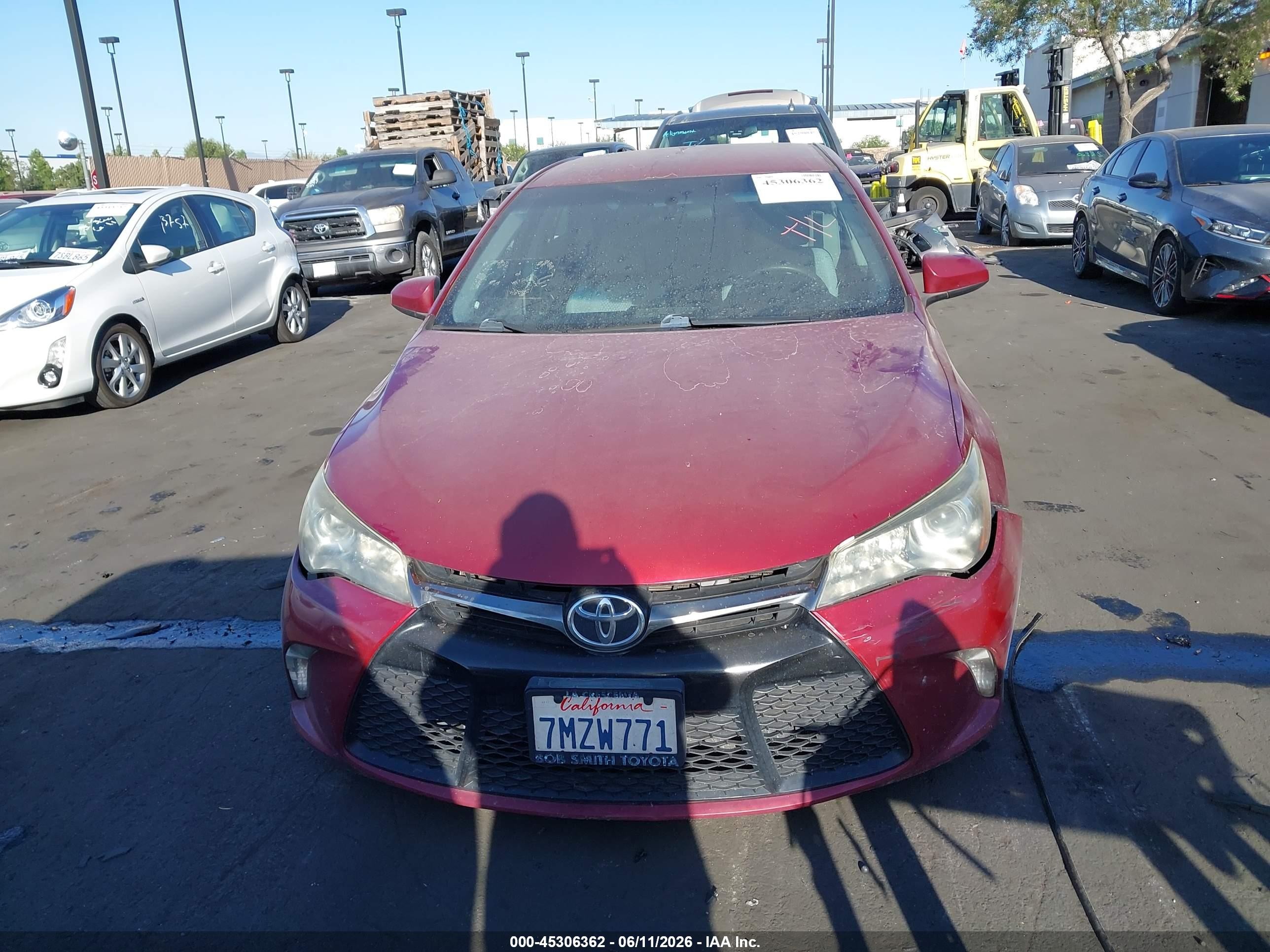 2015 Toyota Camry Se Red vin: 4T1BF1FK0FU989341