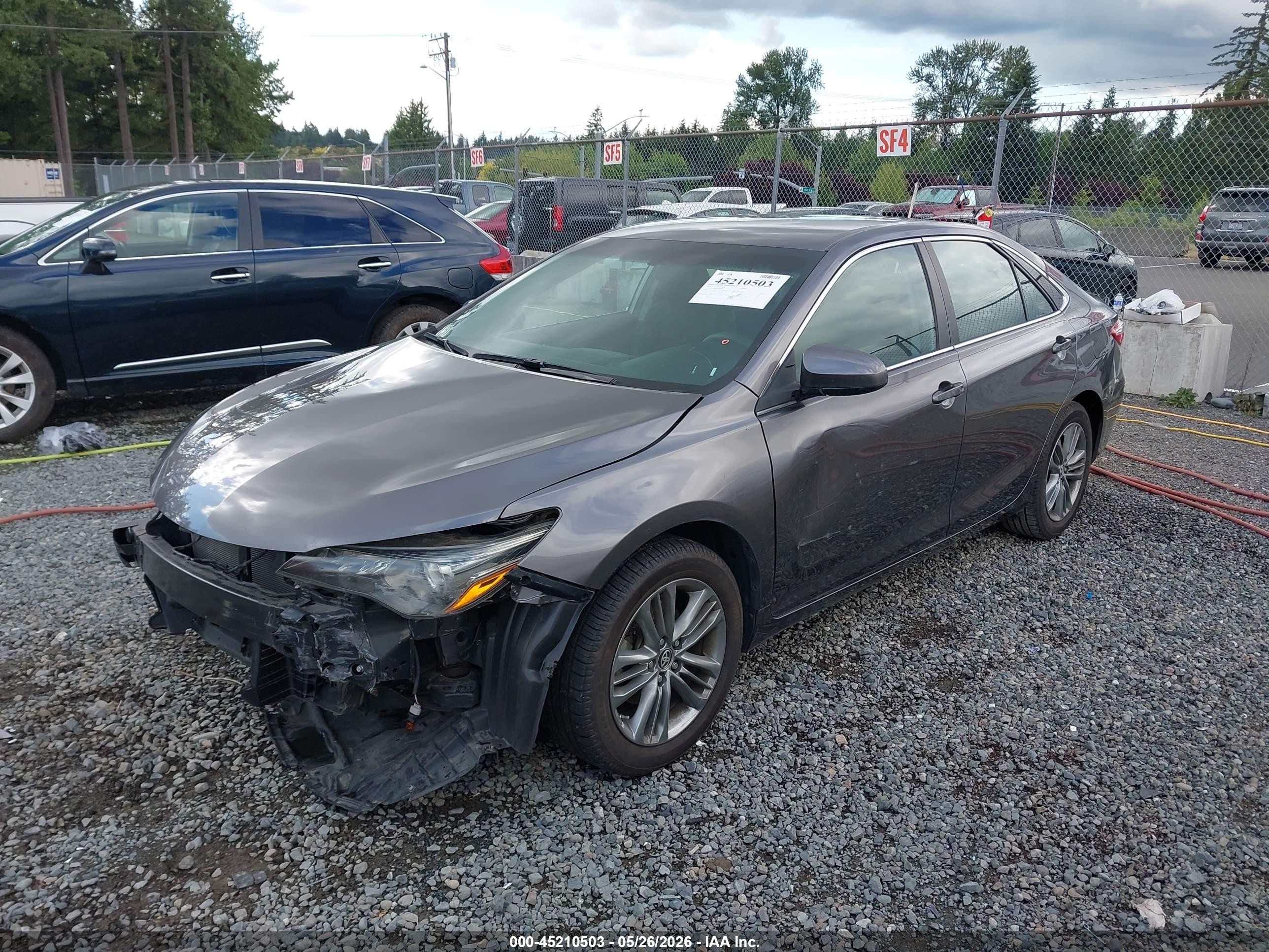 2015 Toyota Camry Se Gray vin: 4T1BF1FK0FU997827