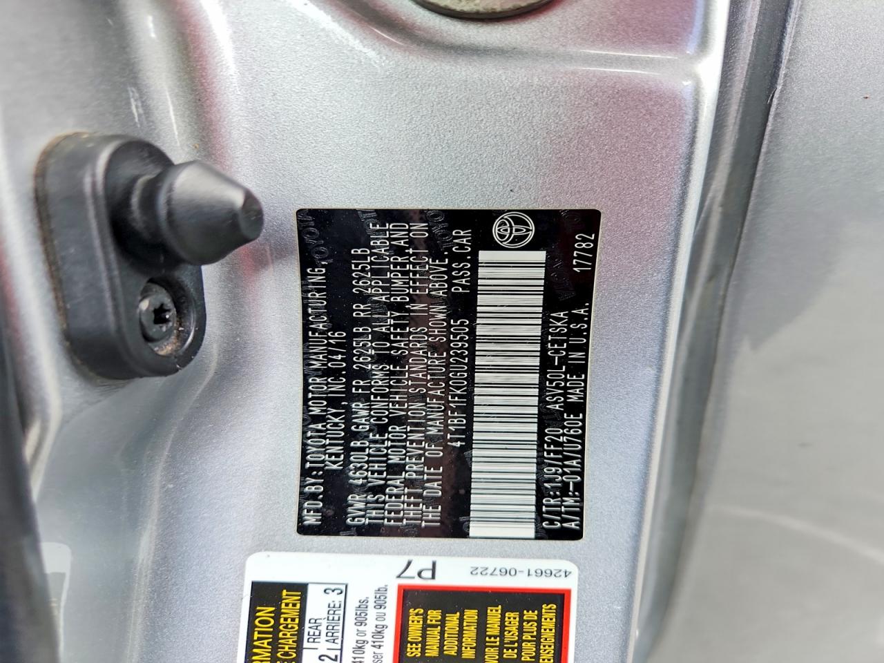 2016 Toyota Camry Se Silver vin: 4T1BF1FK0GU239505