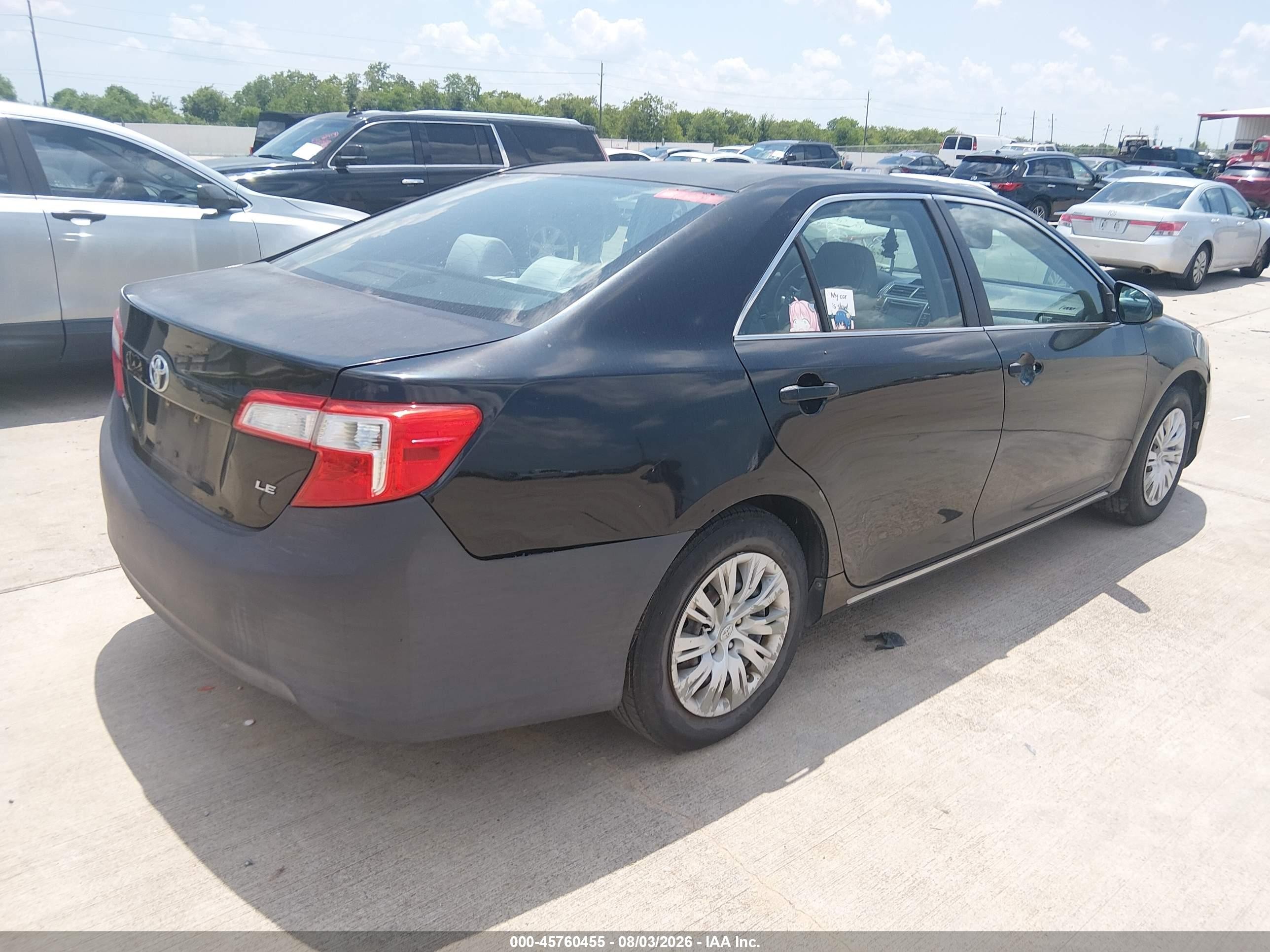 2012 Toyota Camry Le Black vin: 4T1BF1FK1CU063185