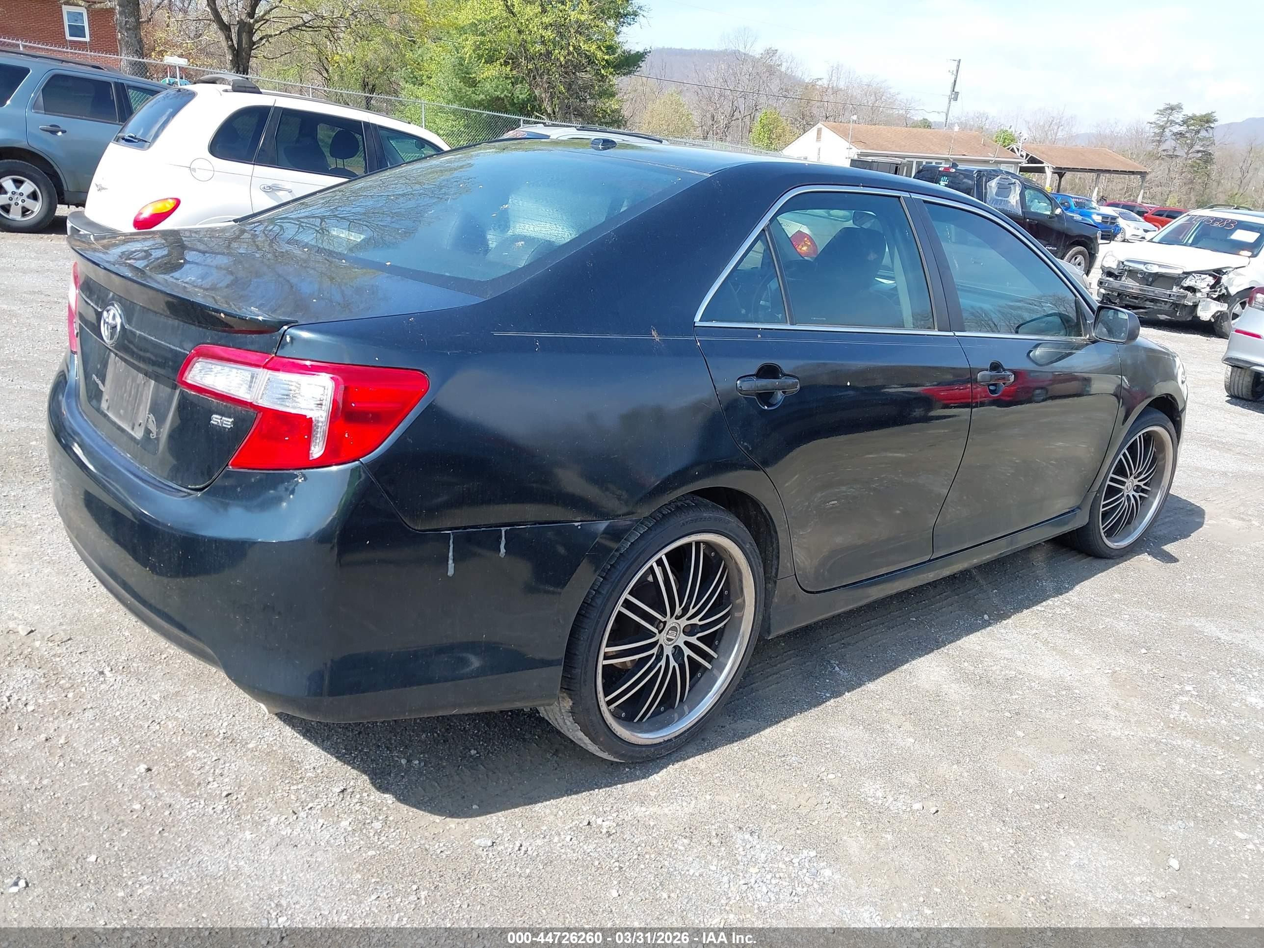 2012 Toyota Camry Se Black vin: 4T1BF1FK1CU072291