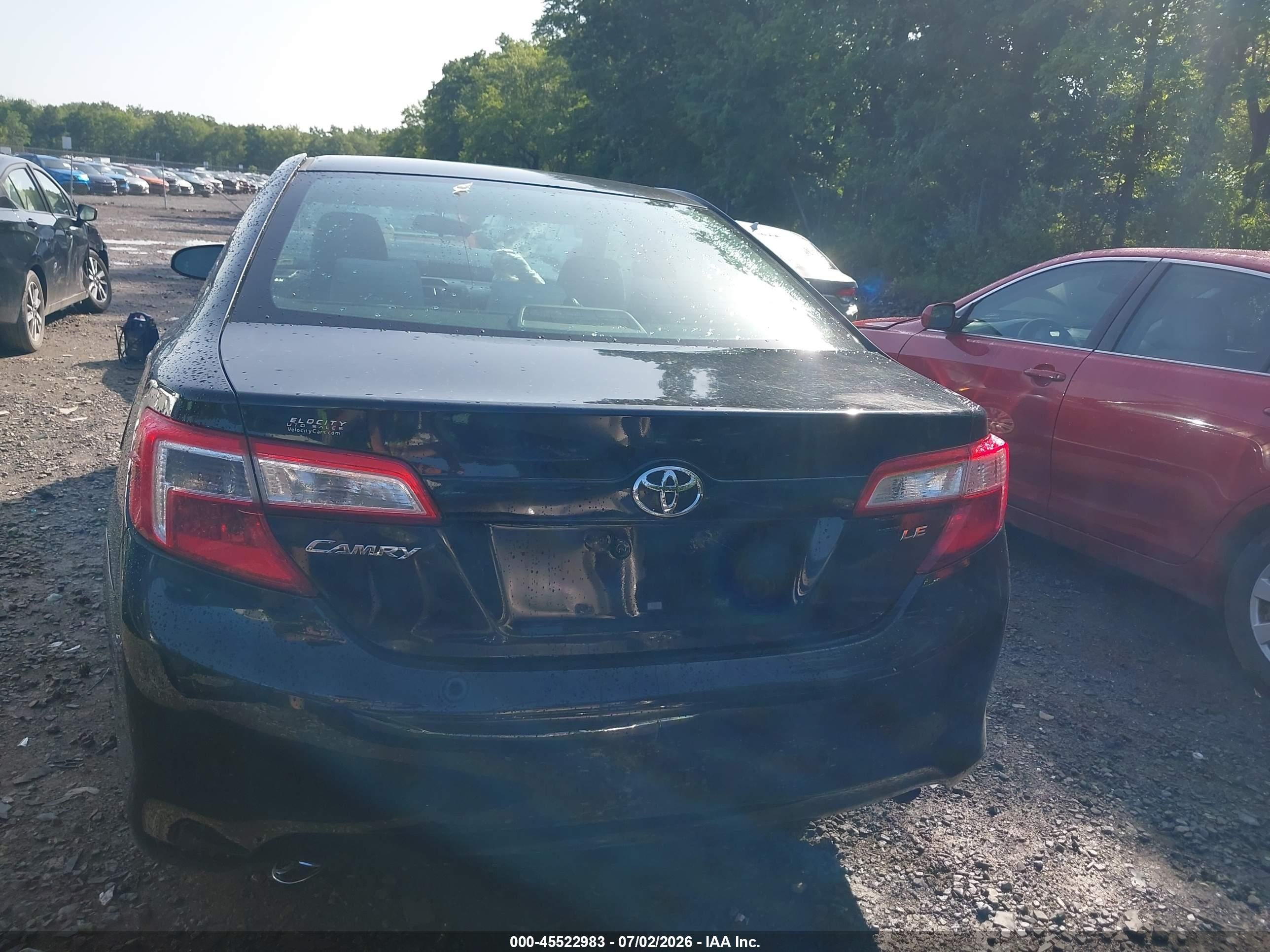 2012 Toyota Camry Le Black vin: 4T1BF1FK1CU114619