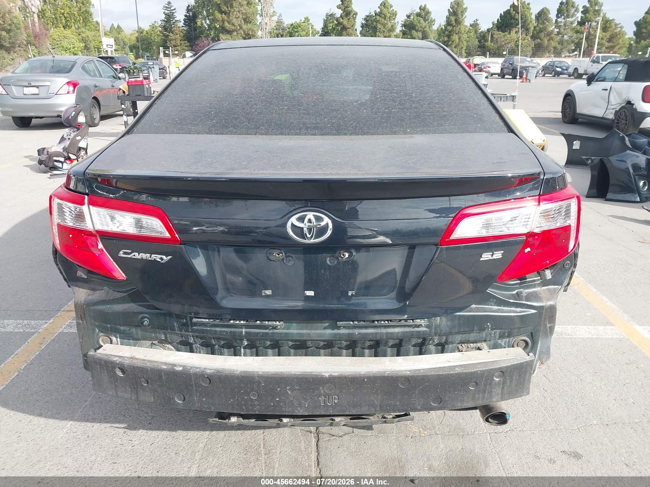 2012 Toyota Camry Se Black vin: 4T1BF1FK1CU116936