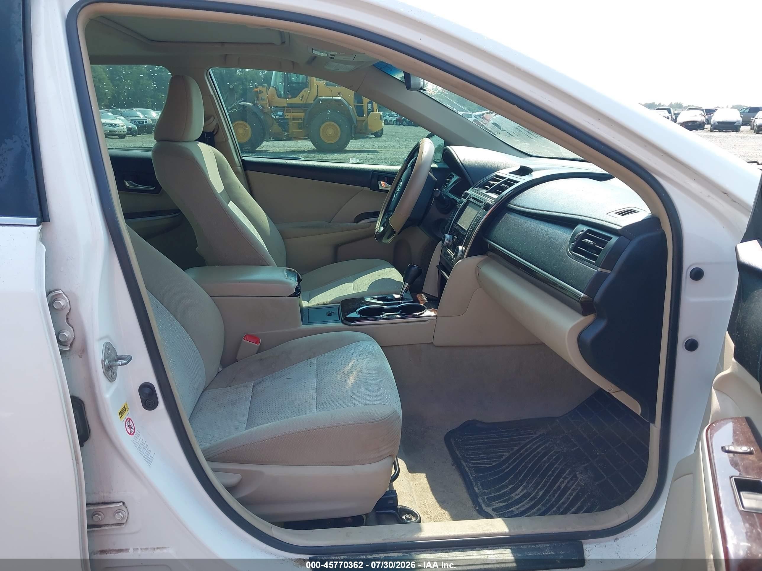 2012 Toyota Camry Xle White vin: 4T1BF1FK1CU513689