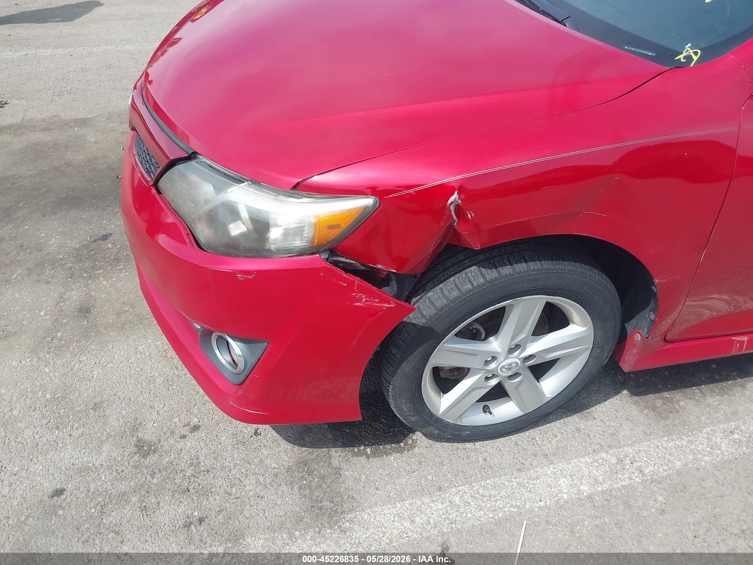 2012 Toyota Camry Se Red vin: 4T1BF1FK1CU595200