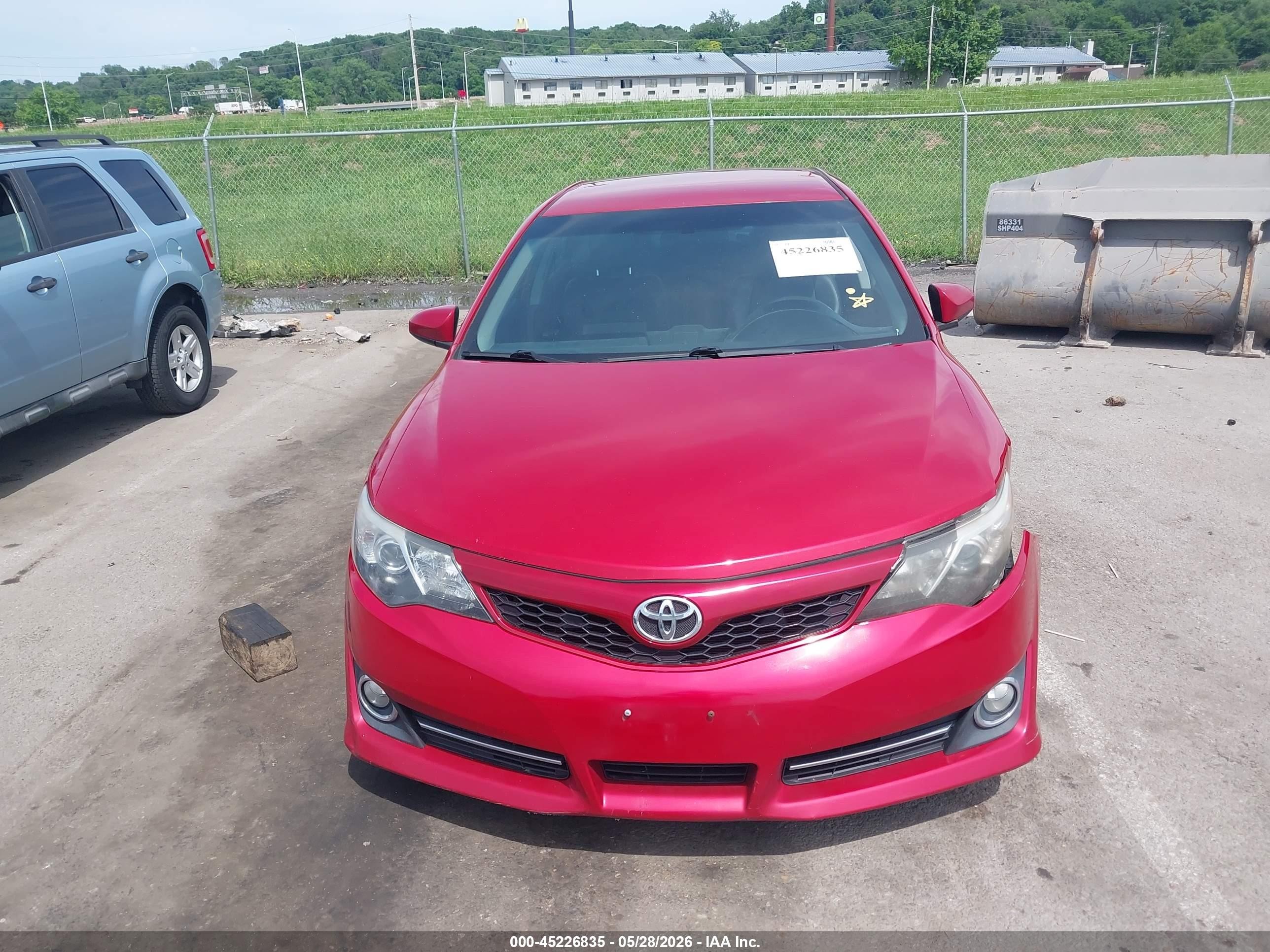 2012 Toyota Camry Se Red vin: 4T1BF1FK1CU595200