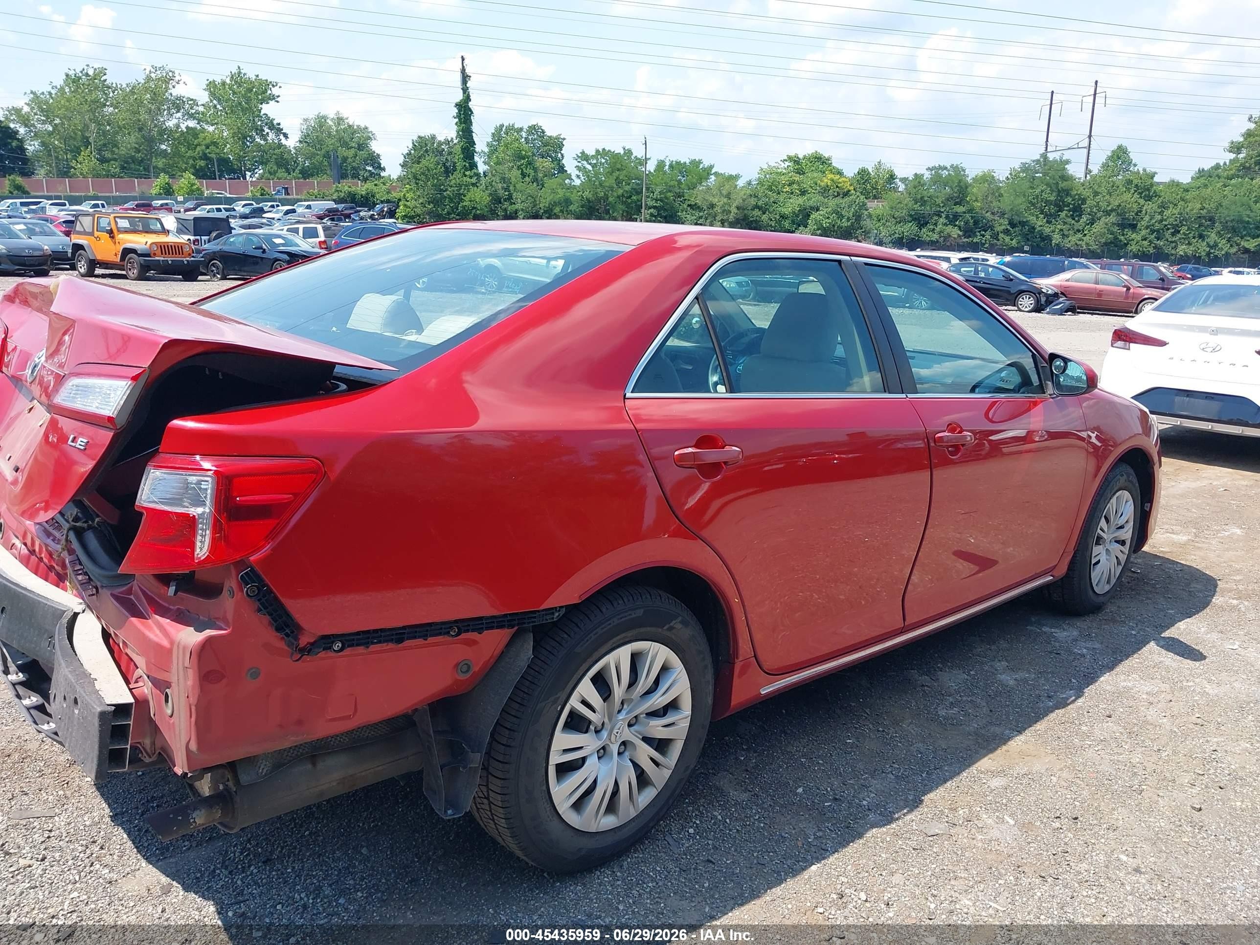 2012 Toyota Camry Le Red vin: 4T1BF1FK1CU606616