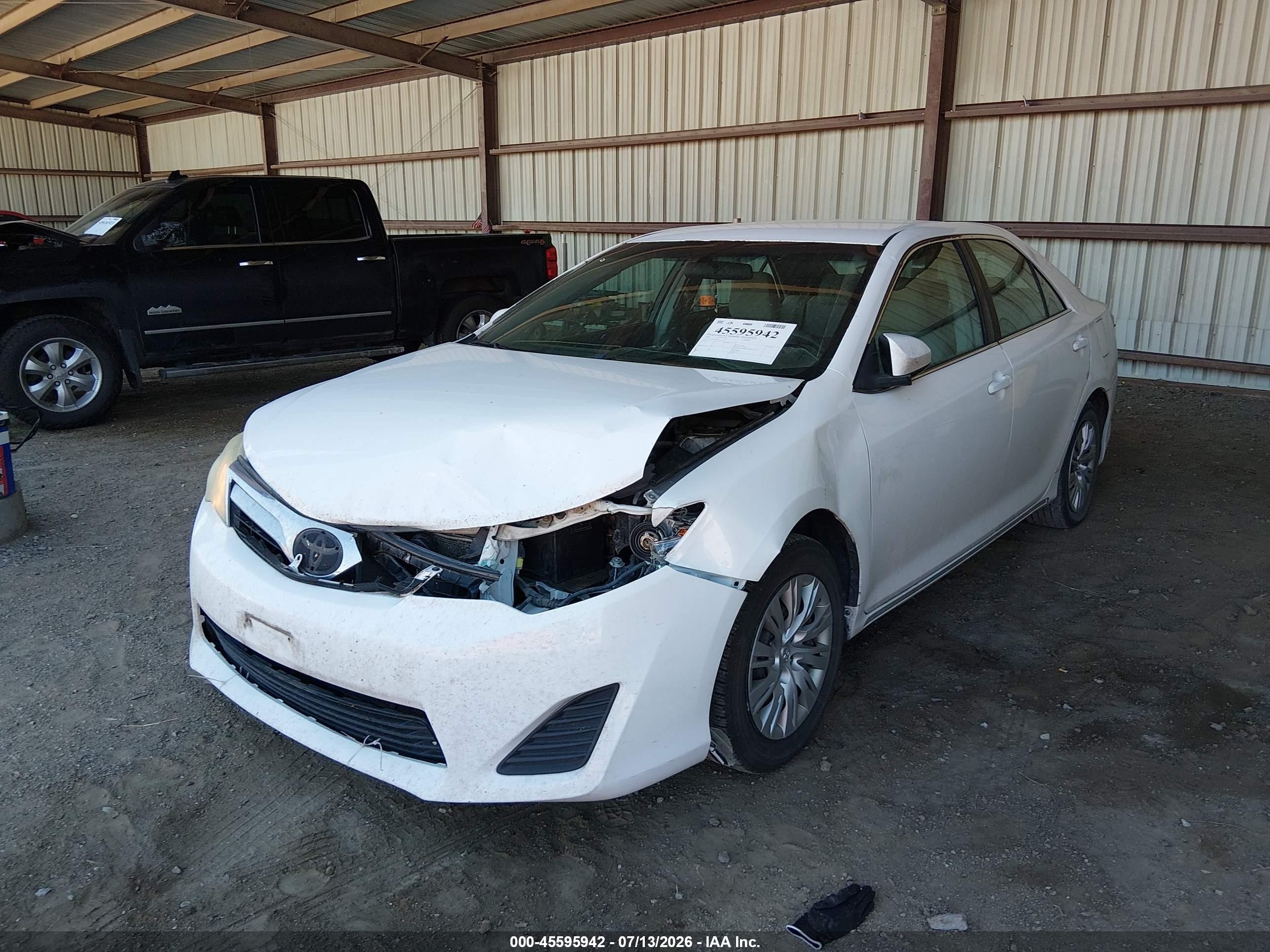 2013 Toyota Camry Le White vin: 4T1BF1FK1DU249441