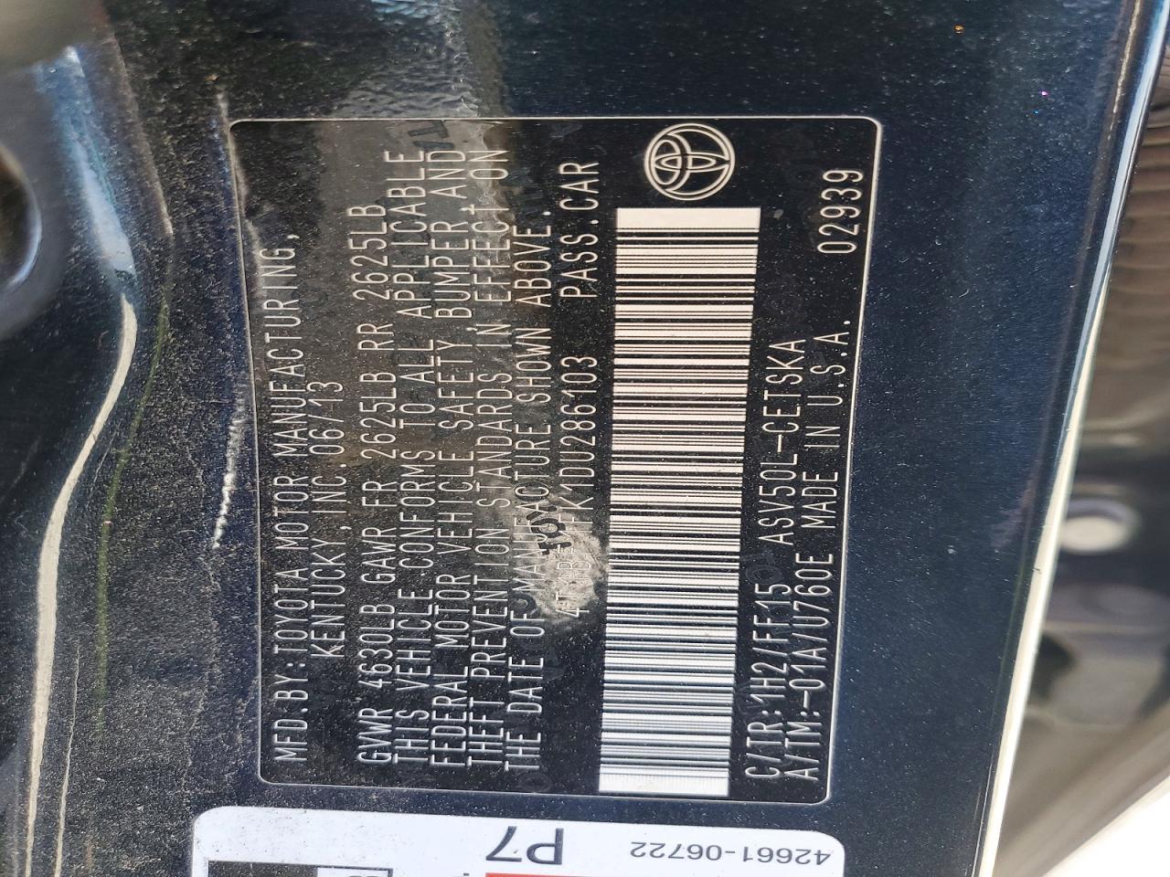 2013 Toyota Camry Se Black vin: 4T1BF1FK1DU286103
