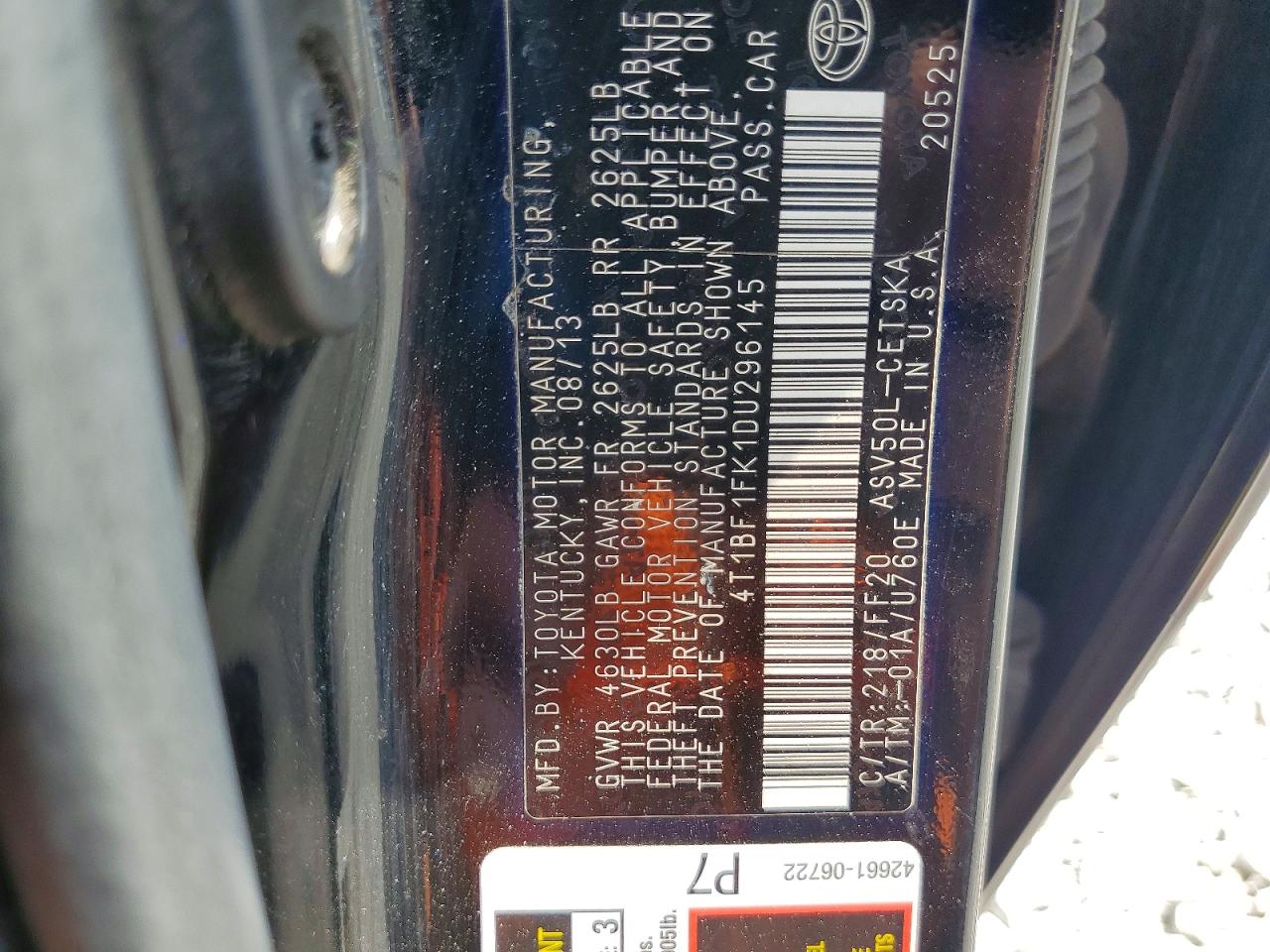 2013 Toyota Camry Se Black vin: 4T1BF1FK1DU296145