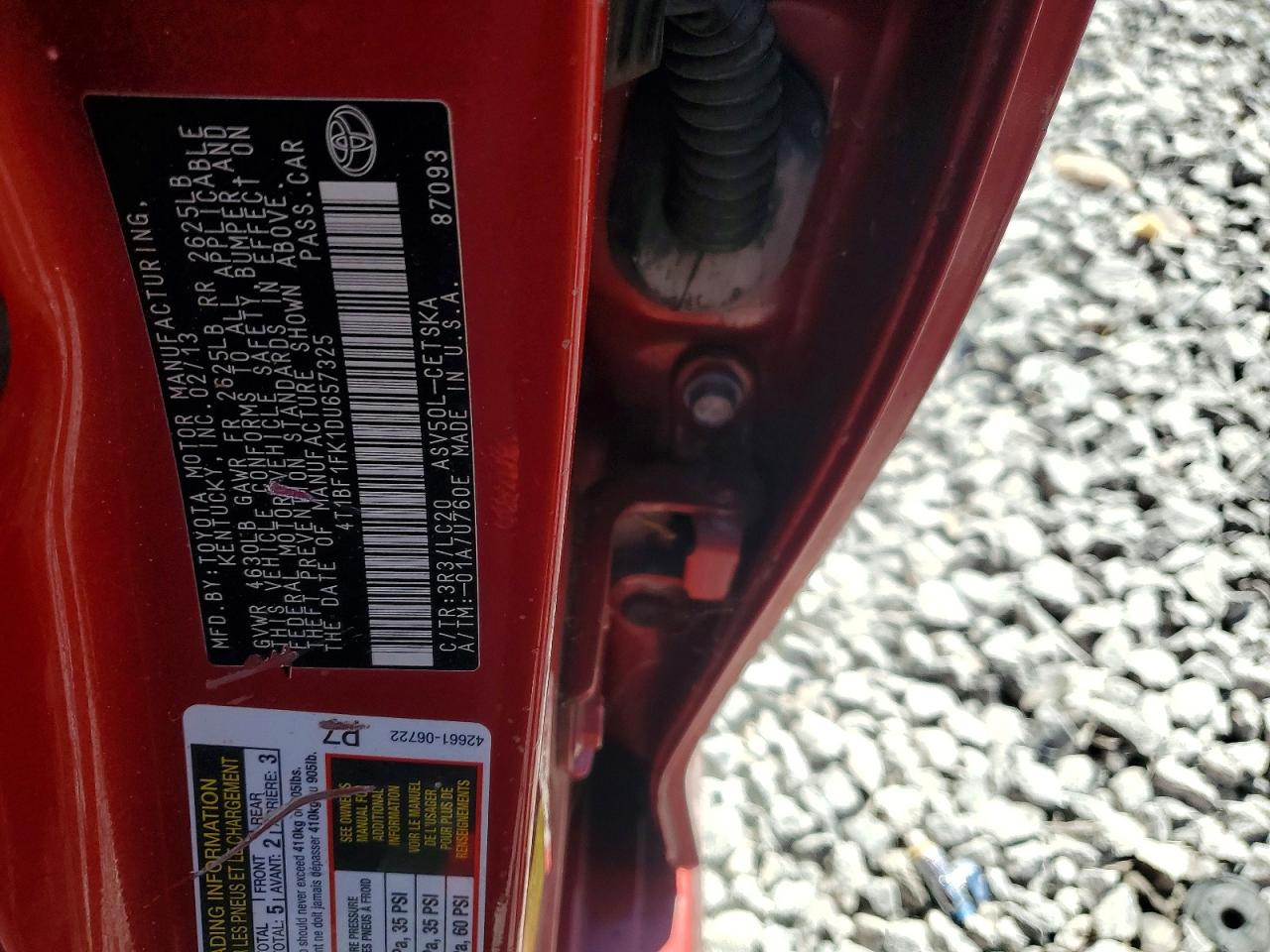 2013 Toyota Camry Se Red vin: 4T1BF1FK1DU657325