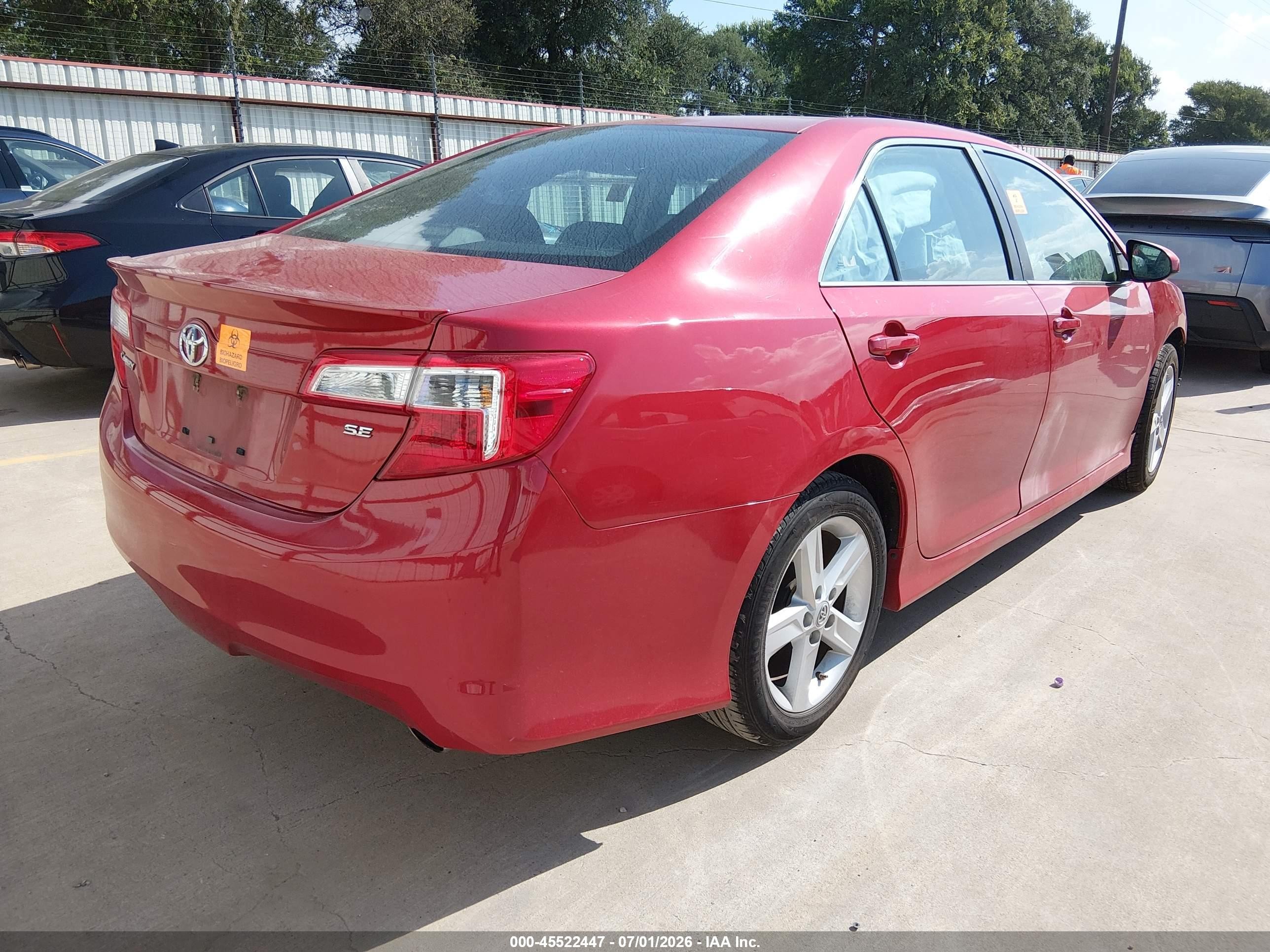 2013 Toyota Camry Se Красный vin: 4T1BF1FK1DU663979