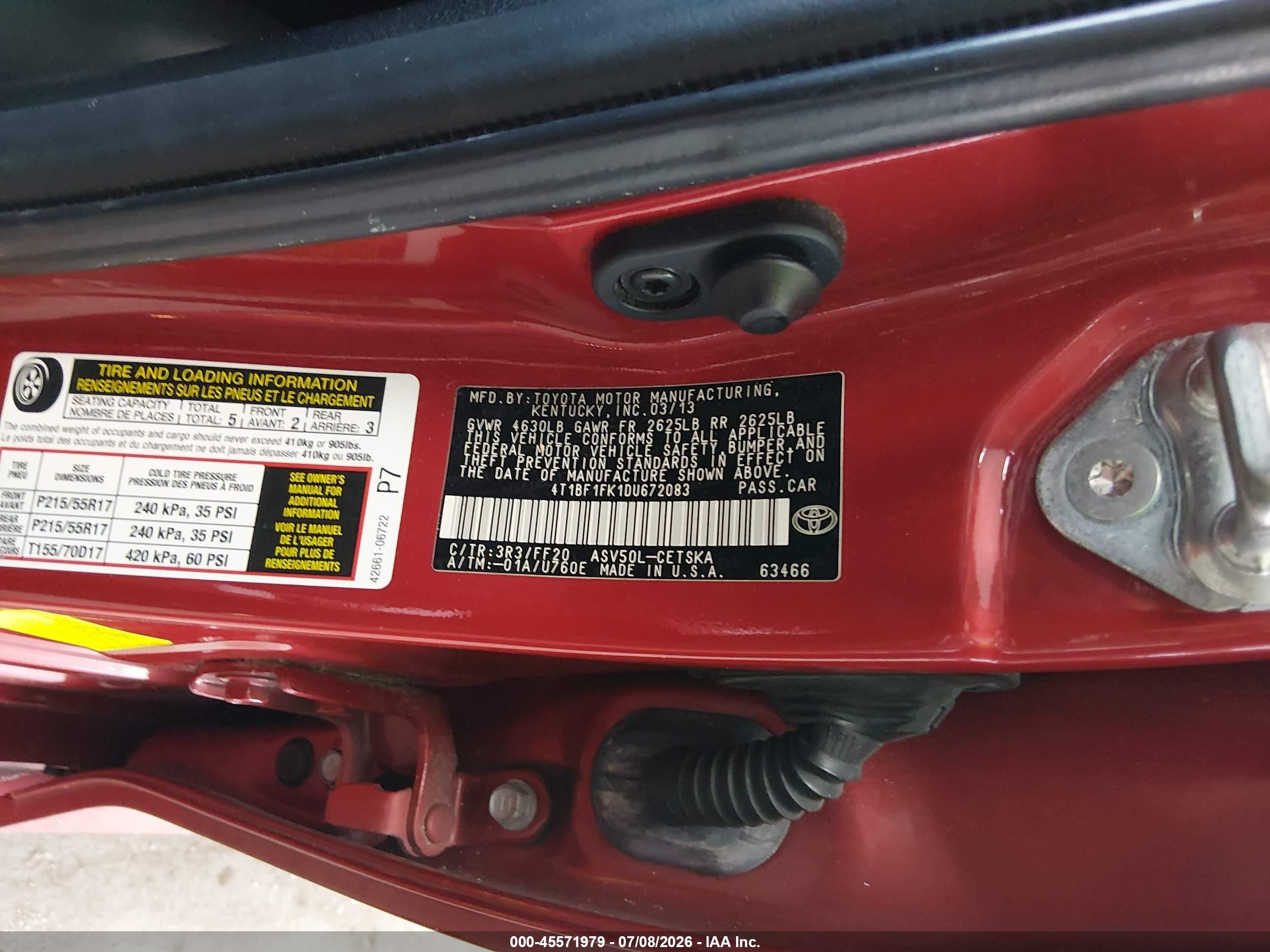 2013 Toyota Camry Se Красный vin: 4T1BF1FK1DU672083