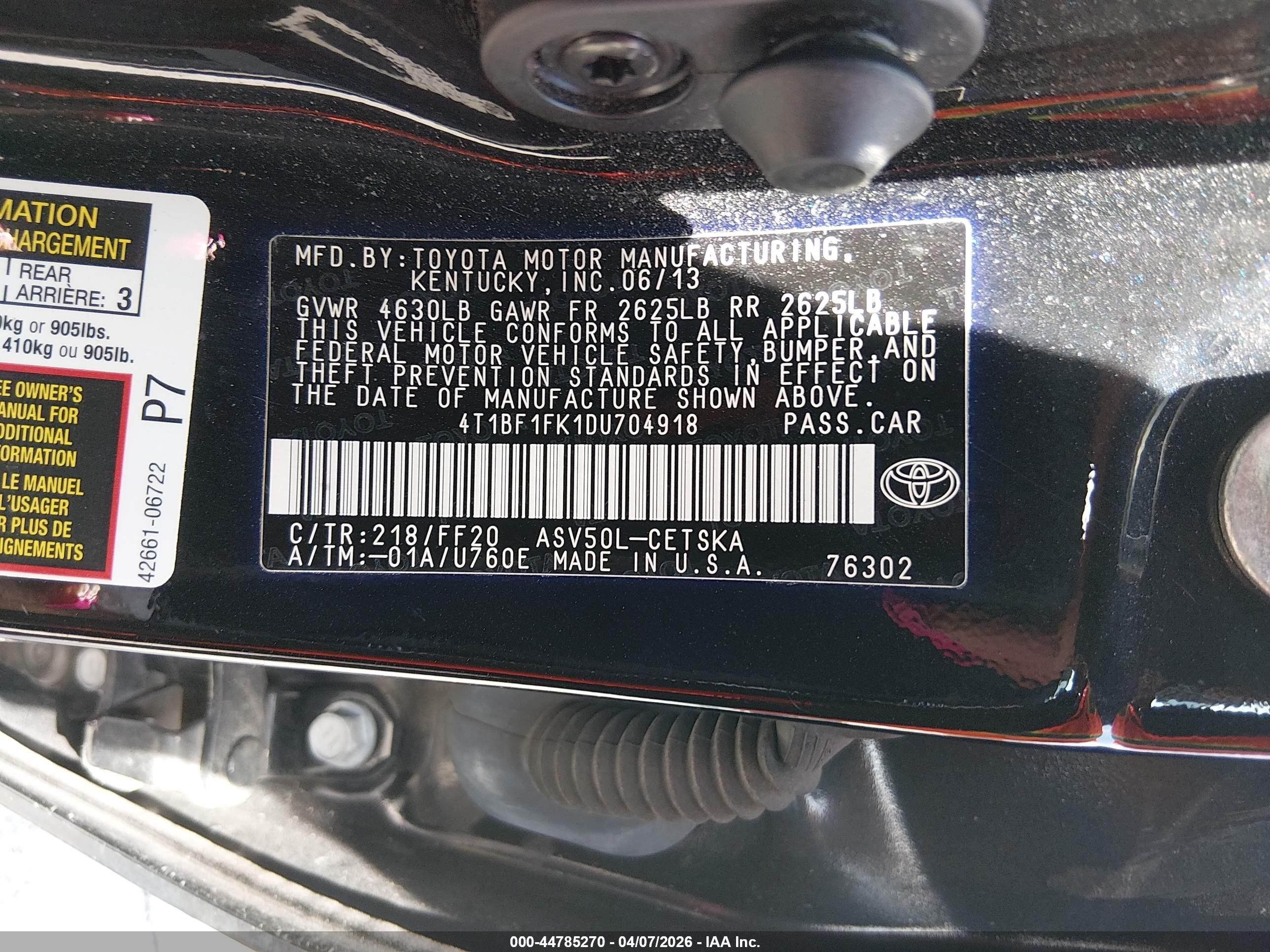 2013 Toyota Camry Se Черный vin: 4T1BF1FK1DU704918