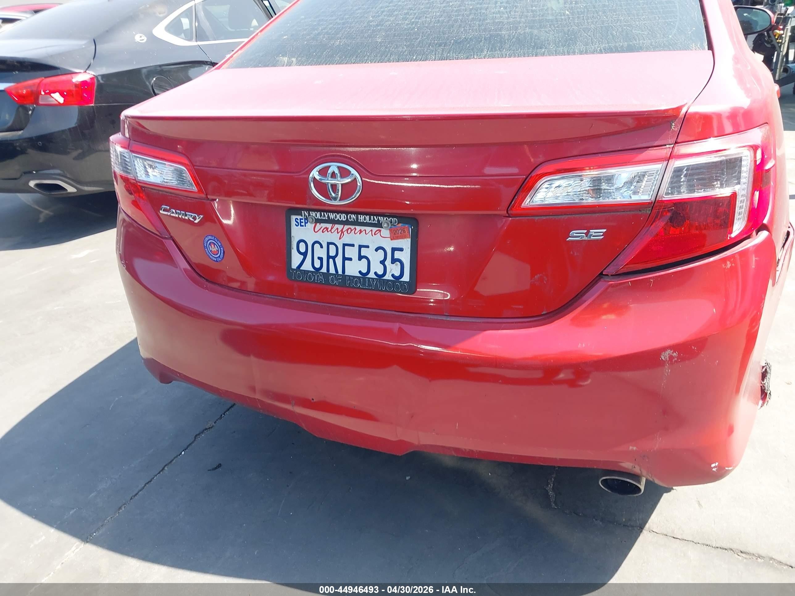 2013 Toyota Camry Se Красный vin: 4T1BF1FK1DU723551
