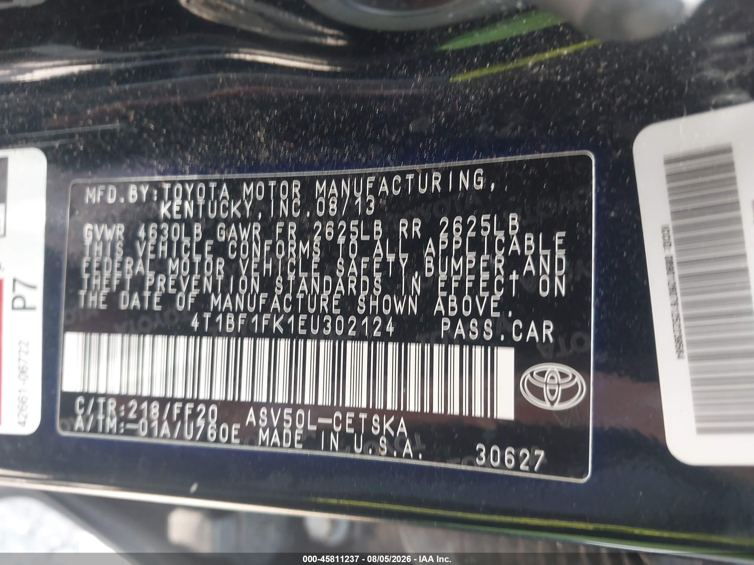 2014 Toyota Camry Se Черный vin: 4T1BF1FK1EU302124