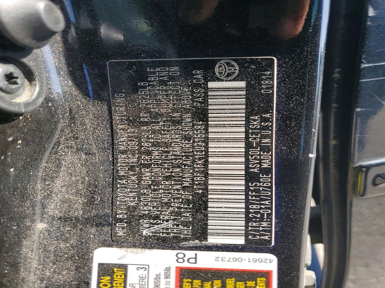 2014 Toyota Camry Se Sport Black vin: 4T1BF1FK1EU315584
