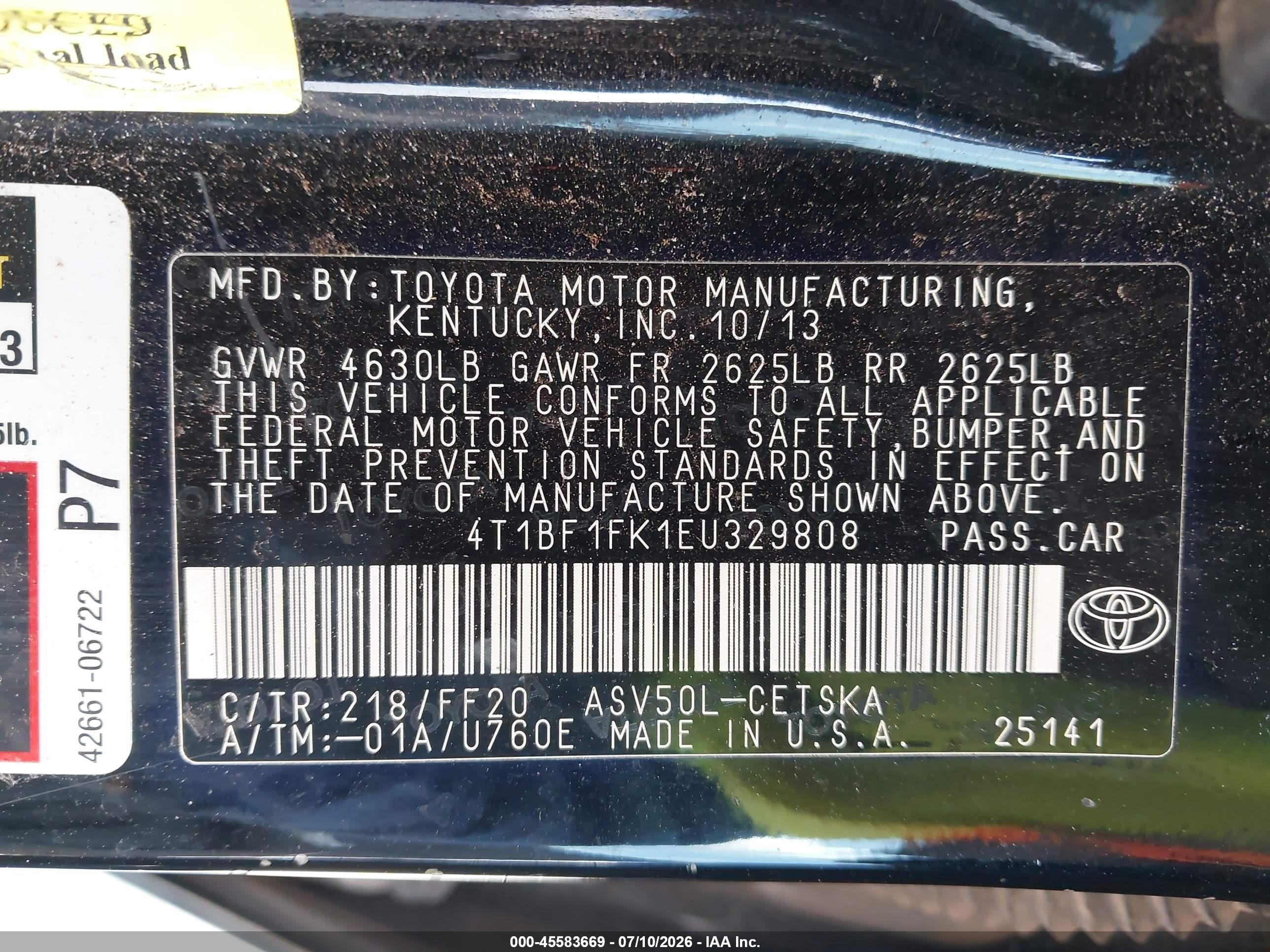 2014 Toyota Camry Se Black vin: 4T1BF1FK1EU329808